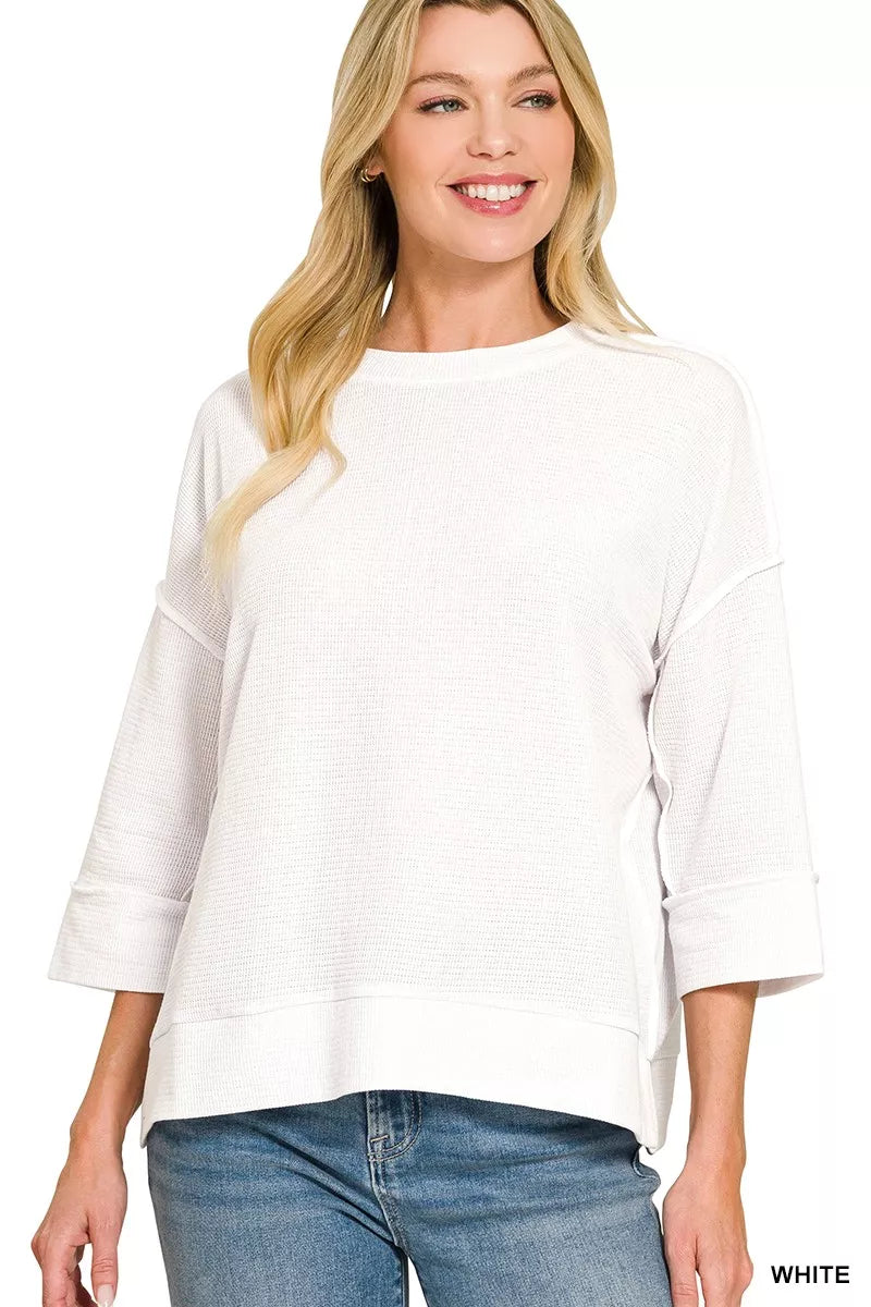 Zenana Double Knit 3/4 Sleeve Top Secondary image