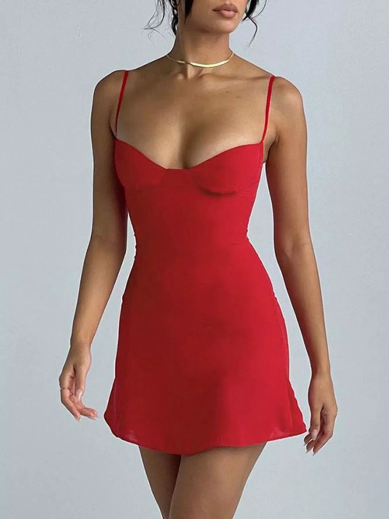 Sweetheart Neck Spaghetti Strap Mini Dress Secondary image
