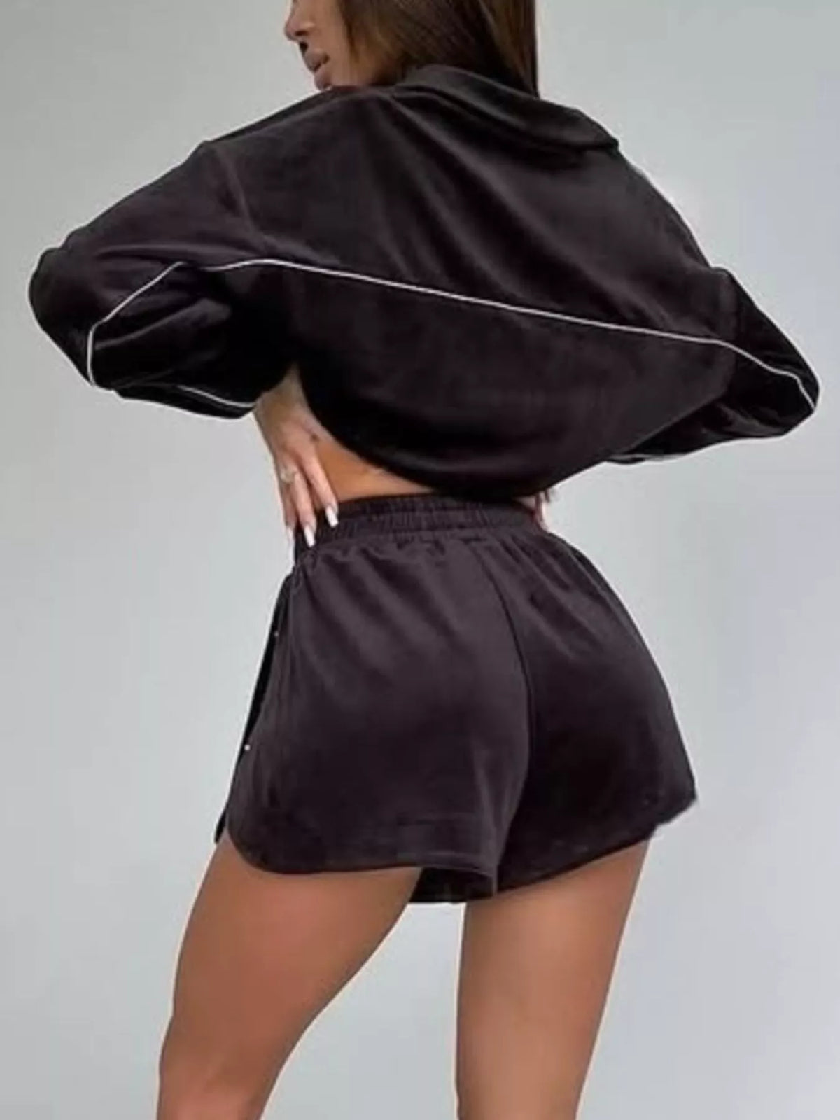 Zip-Up Outerwear and Shorts Set - photo 23