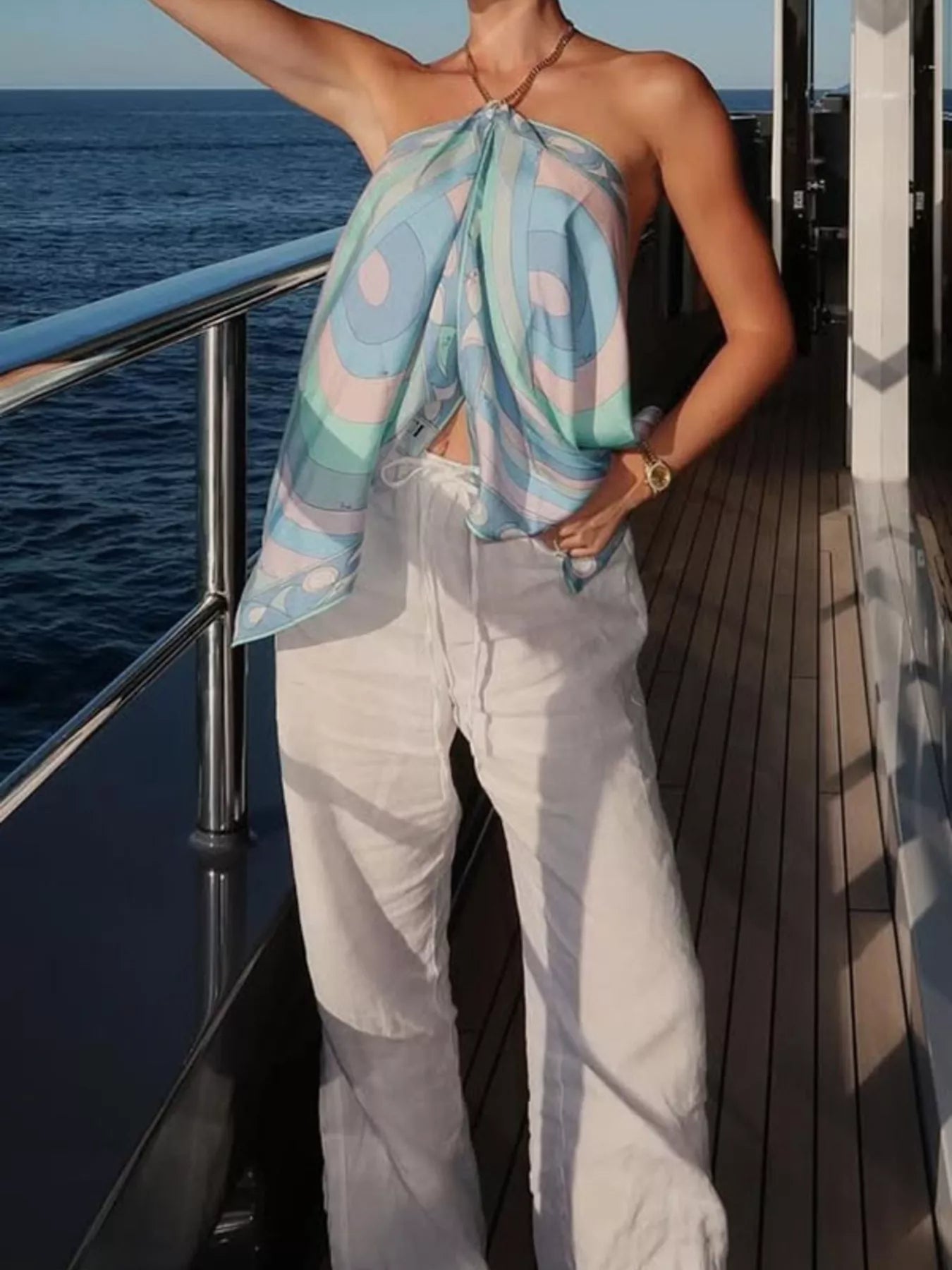 Printed Halter Neck Cami Secondary image
