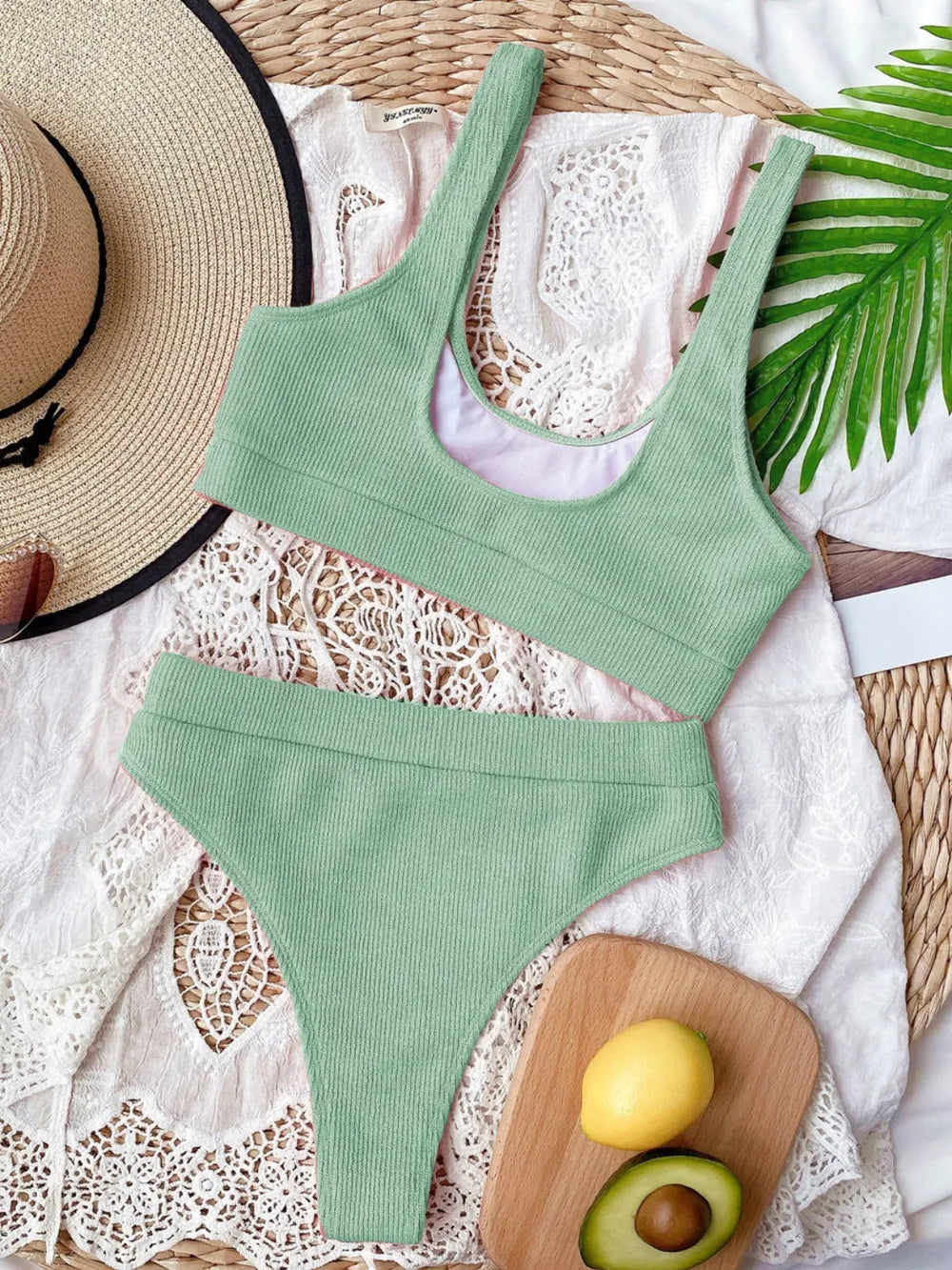 Scoop Neck Wide Strap Two-Piece Swim Set Secondary image