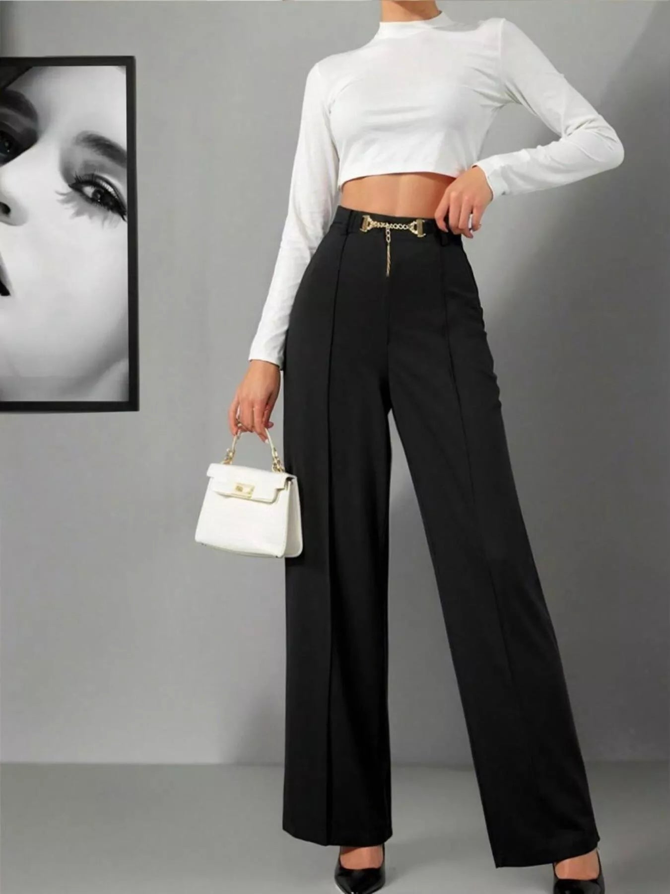 Wide-Leg High Waist Pants Secondary image