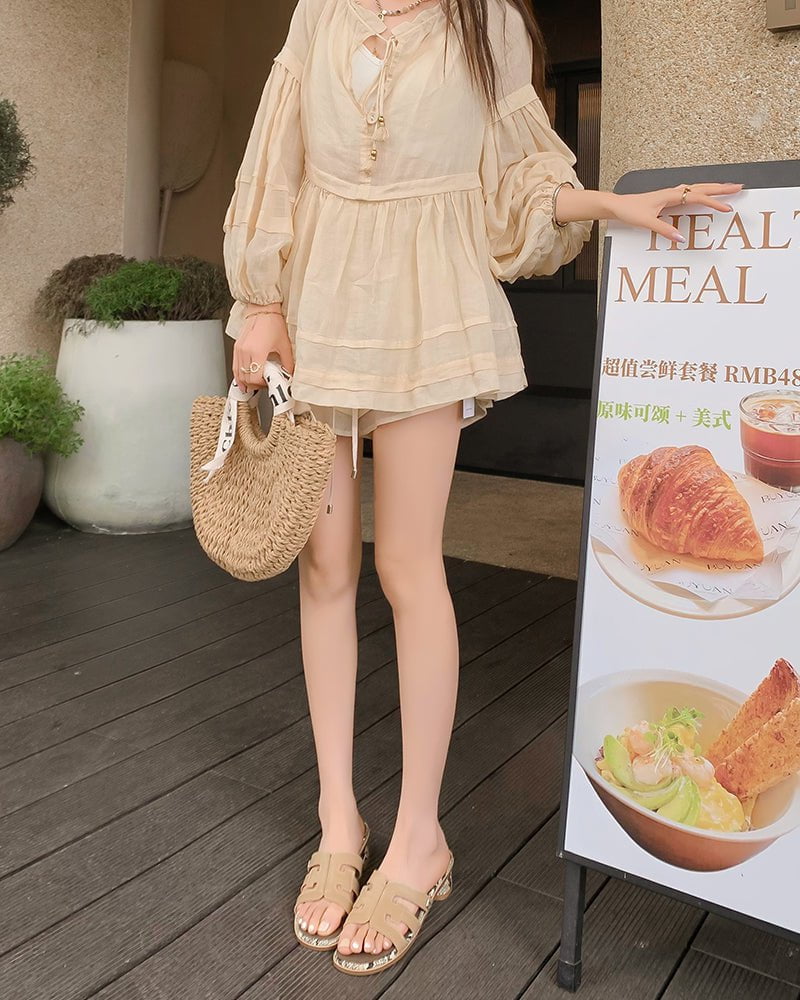 Cutout Strap Leather Mid Block Heel Slide Sandals