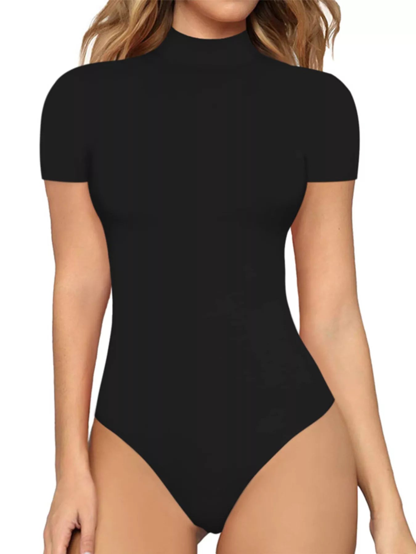 Mock Neck Short Sleeve Bodysuit Secondary image
