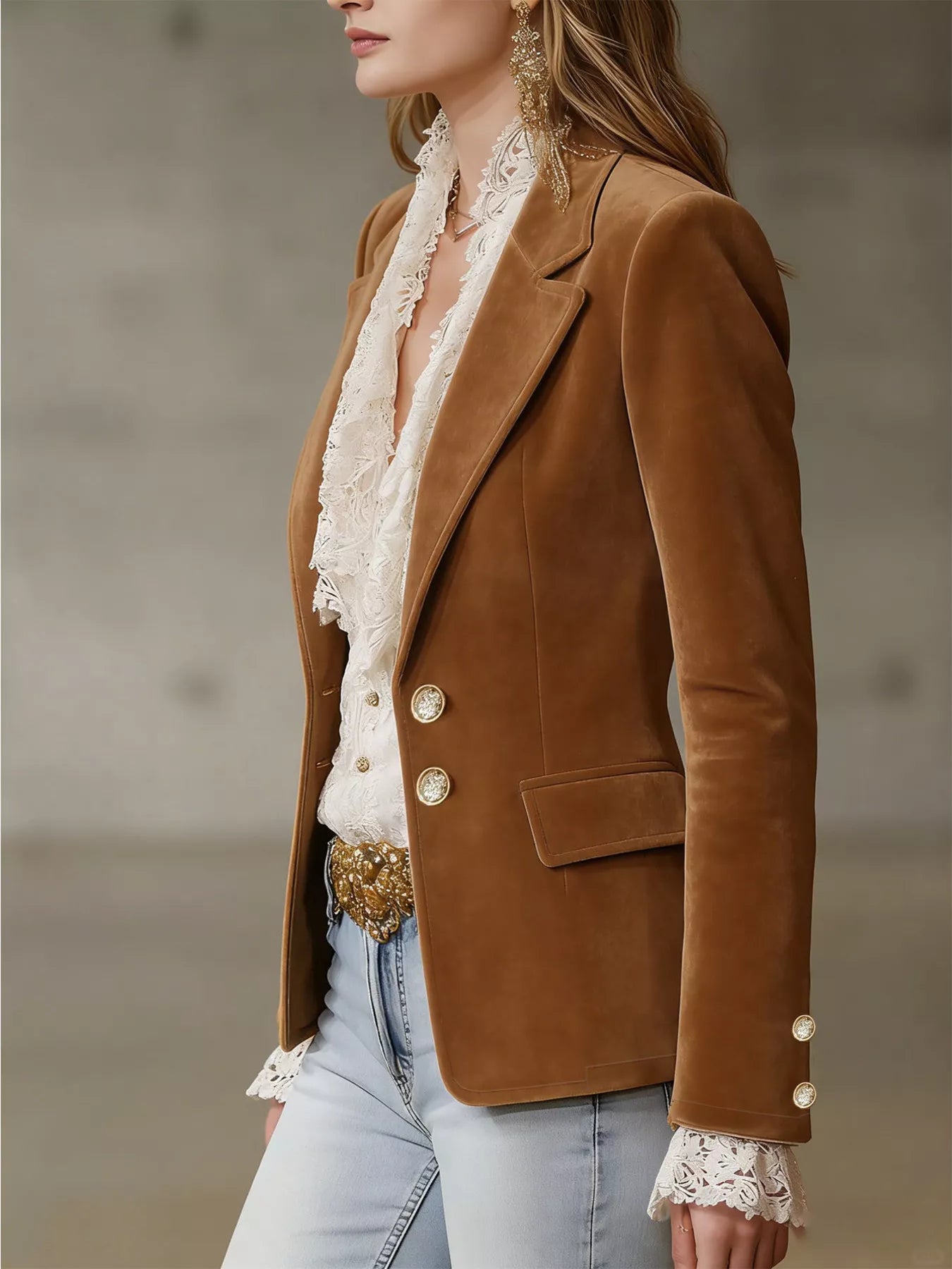 Single-Breasted Lapel Collar Blazer Secondary image