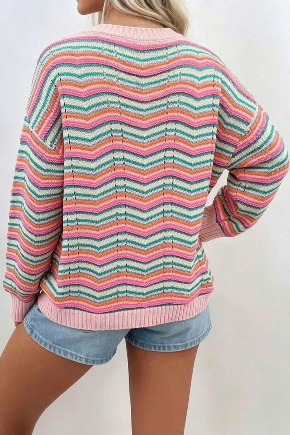 Chevron Striped Knit Sweater Secondary image