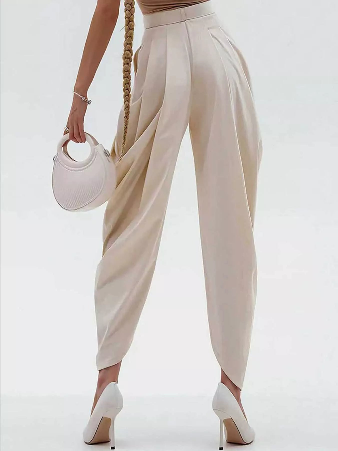 High-Waisted Pleated Drape Pants Secondary image