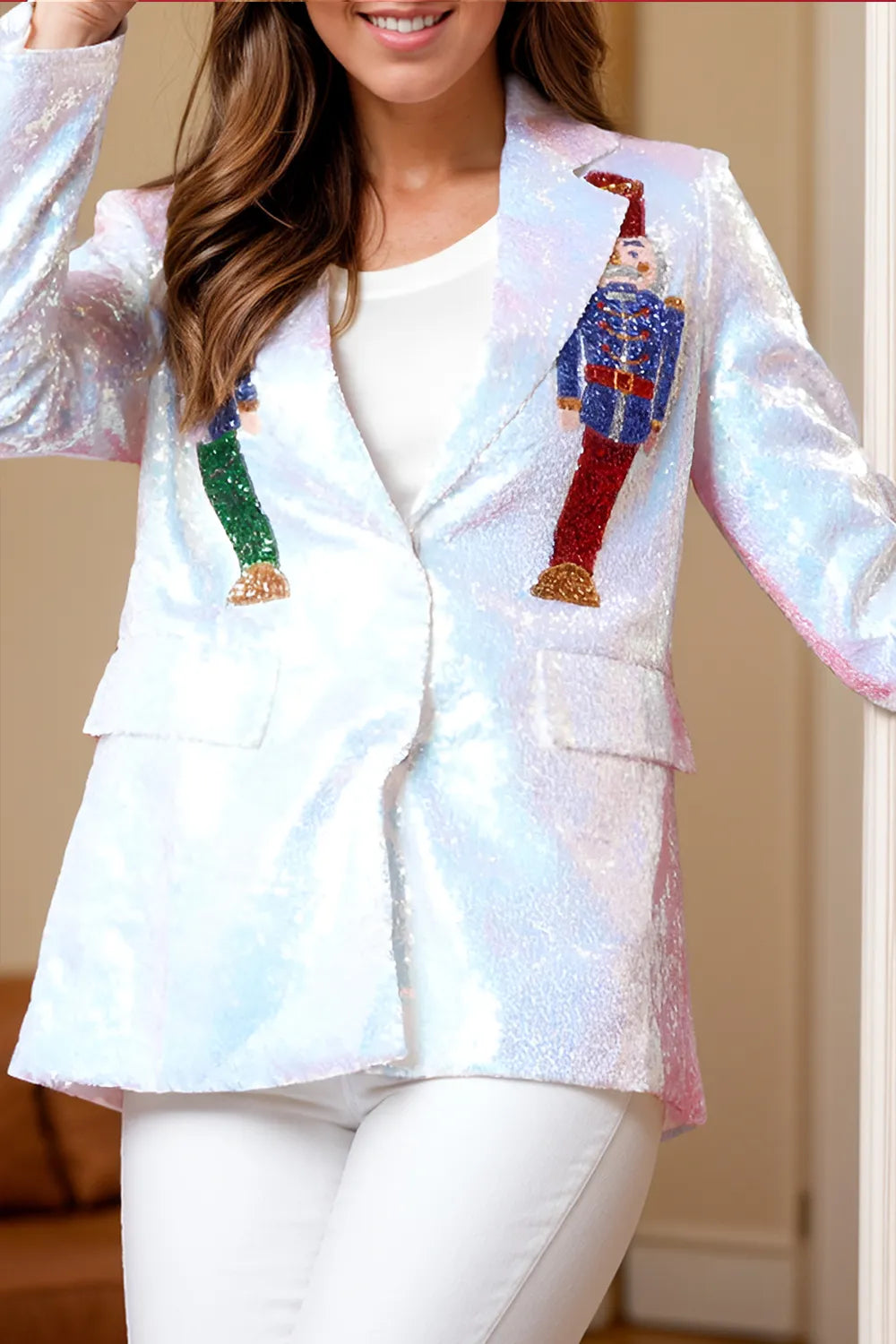 Sequin Nutcracker Long Sleeve Blazer - photo 4