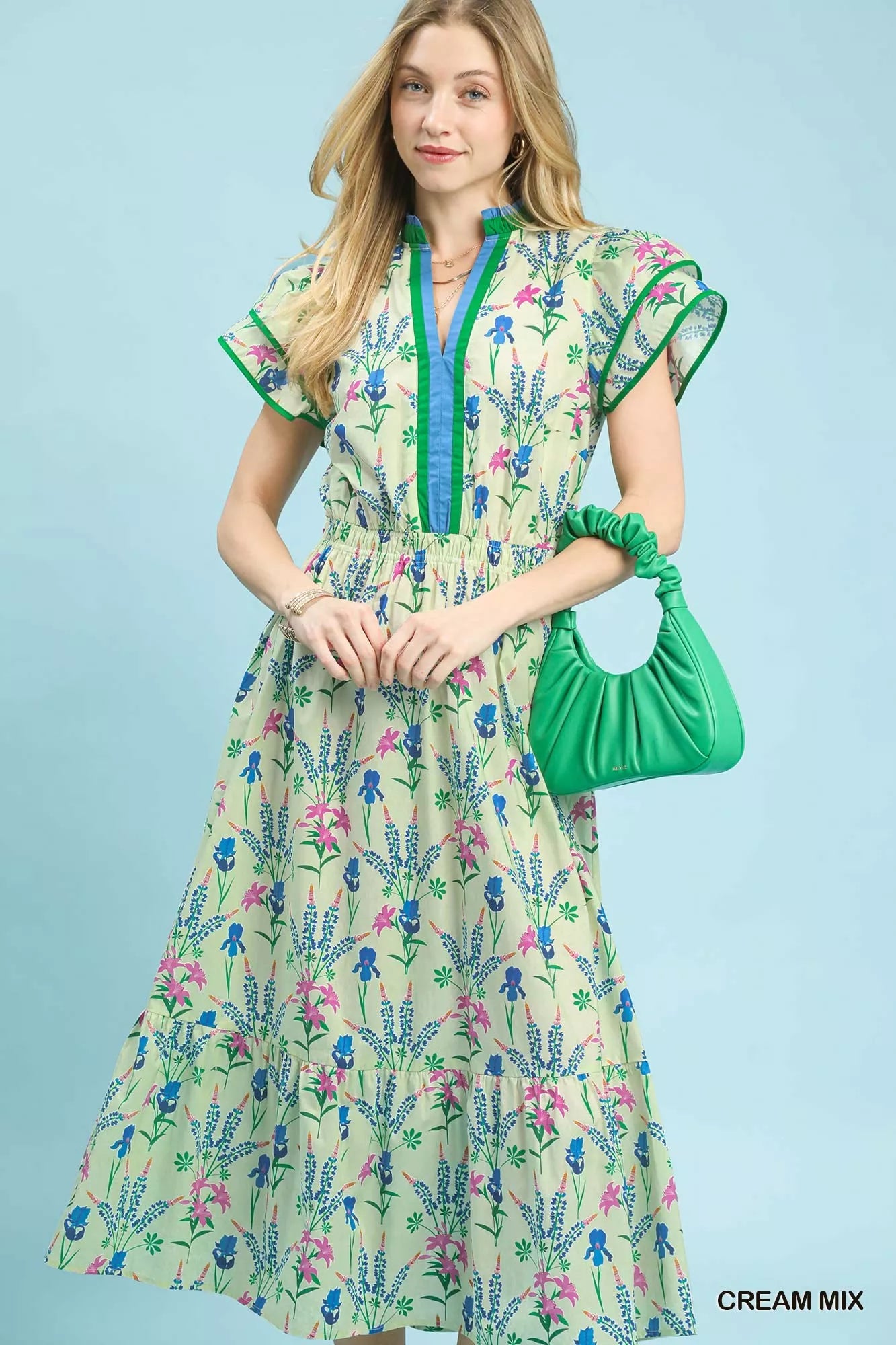 Umgee Mix Floral Midi Dress Secondary image