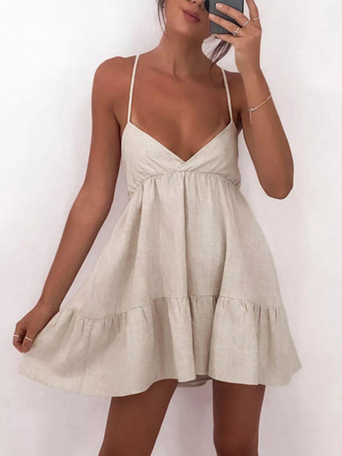 Backless Spaghetti Strap Mini Dress Secondary image