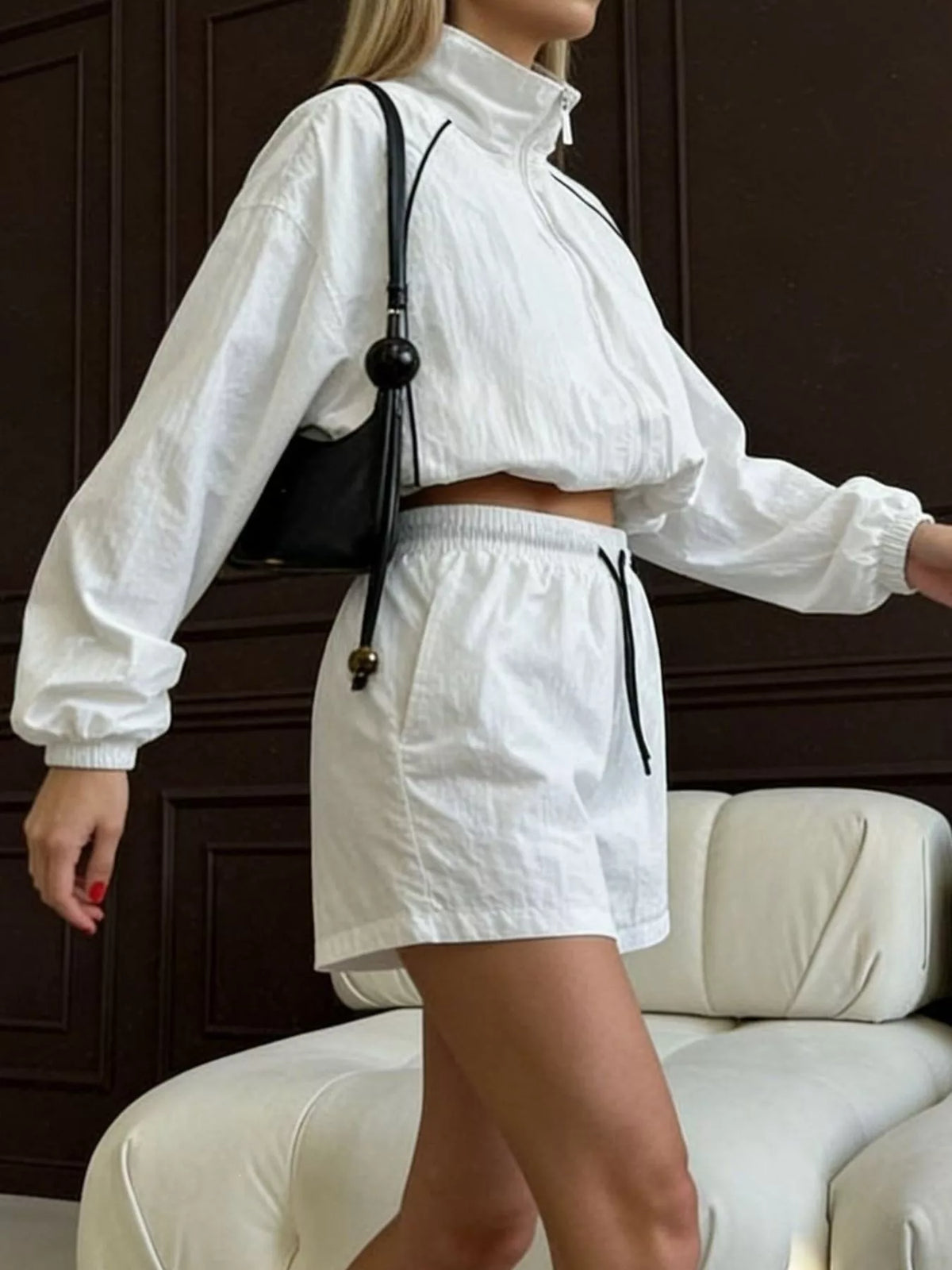 Zip-Up Jacket and Shorts Two-Piece Set - photo 7