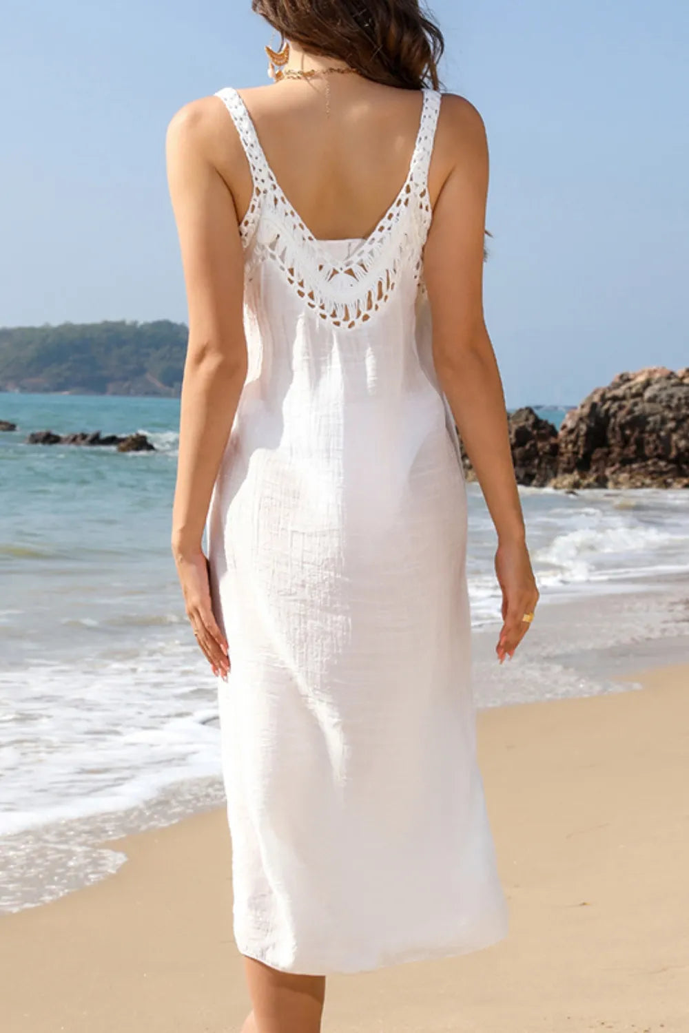 Slit Scoop Neck Wide Strap Cover Up Secondary image
