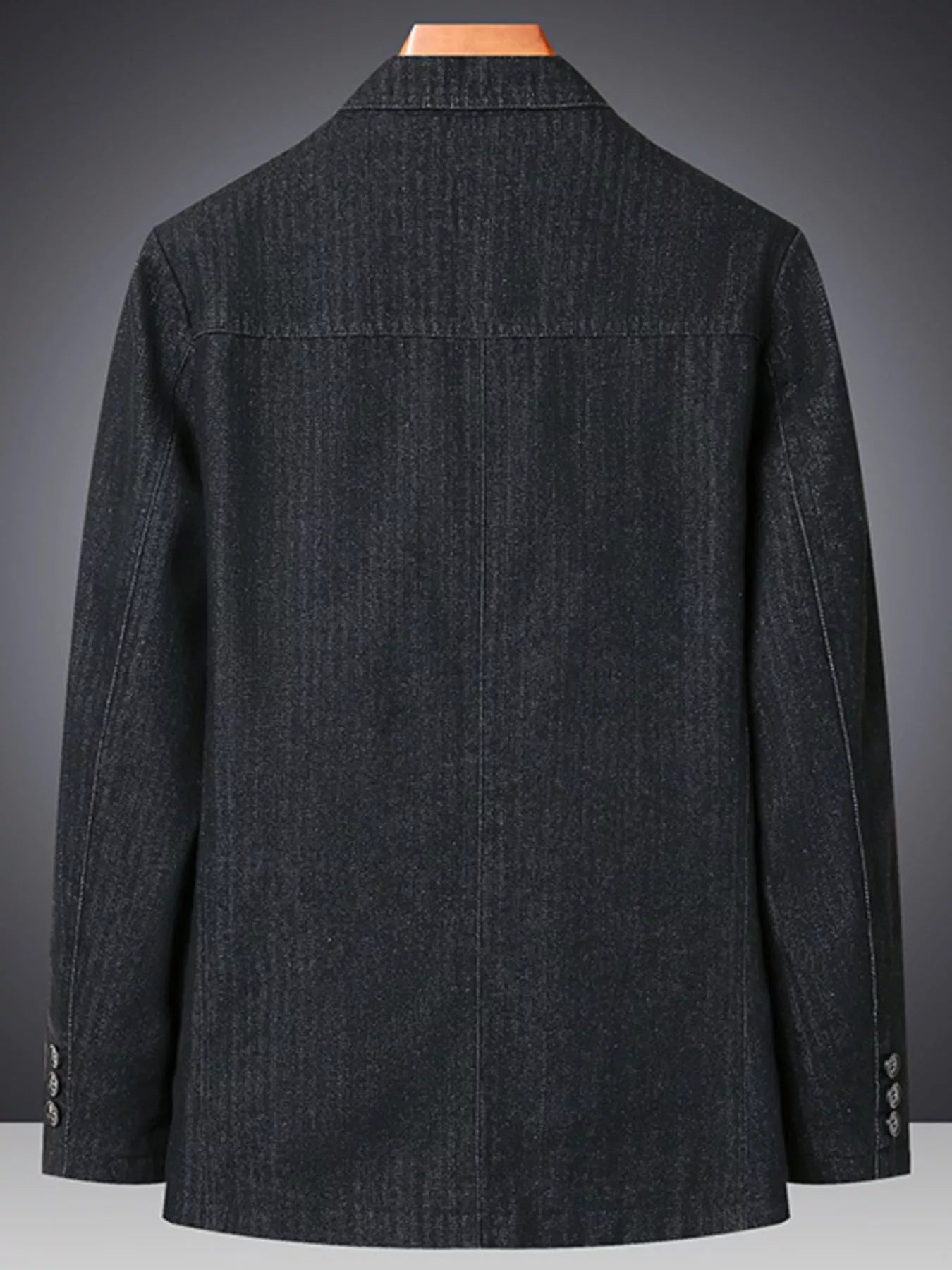 Men's Plus Size Classic Fit Textured Denim Blazer Secondary image
