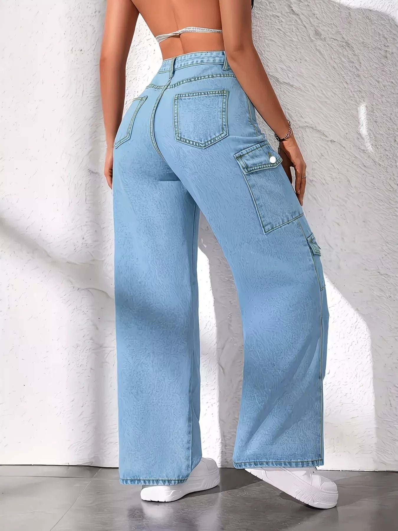High Waist Cargo Jeans Secondary image