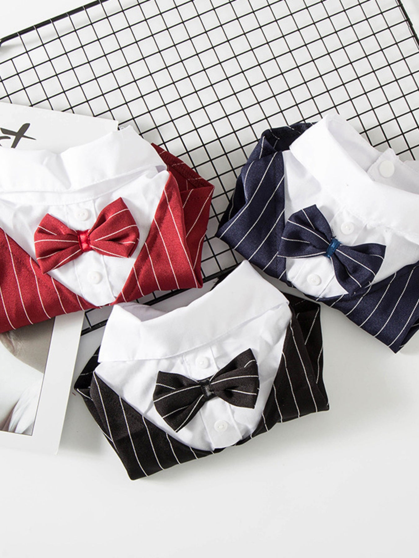 Striped Bow Tie Pet Blazer Secondary image