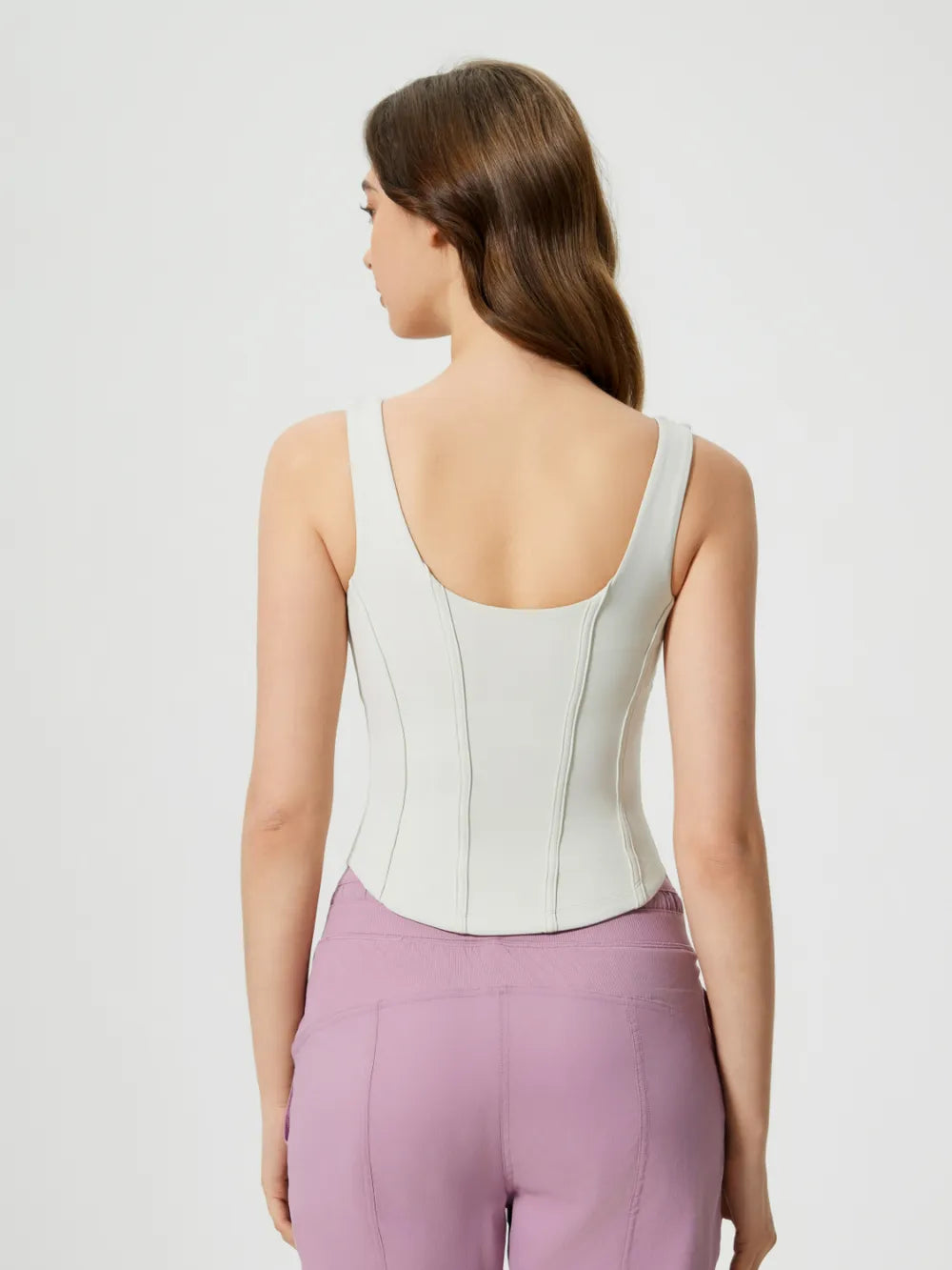 Millennia Round Neck Wide Strap Active Tank with Detachable Chest Pads Secondary image