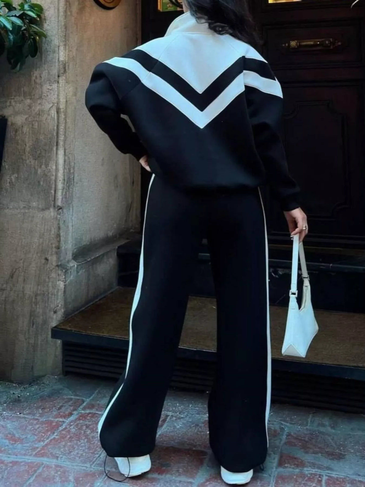 Color Block Zip-Up Outerwear and Pants Set - photo 4