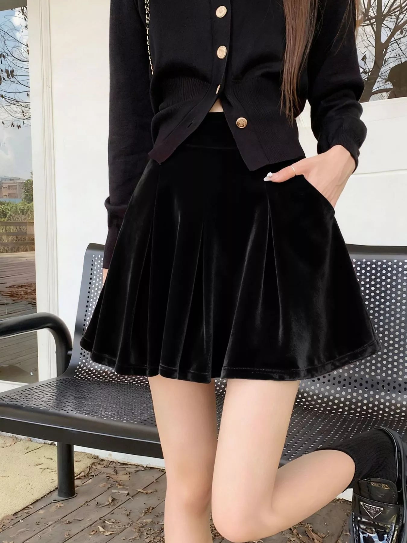 Velvet Mini Skort Secondary image