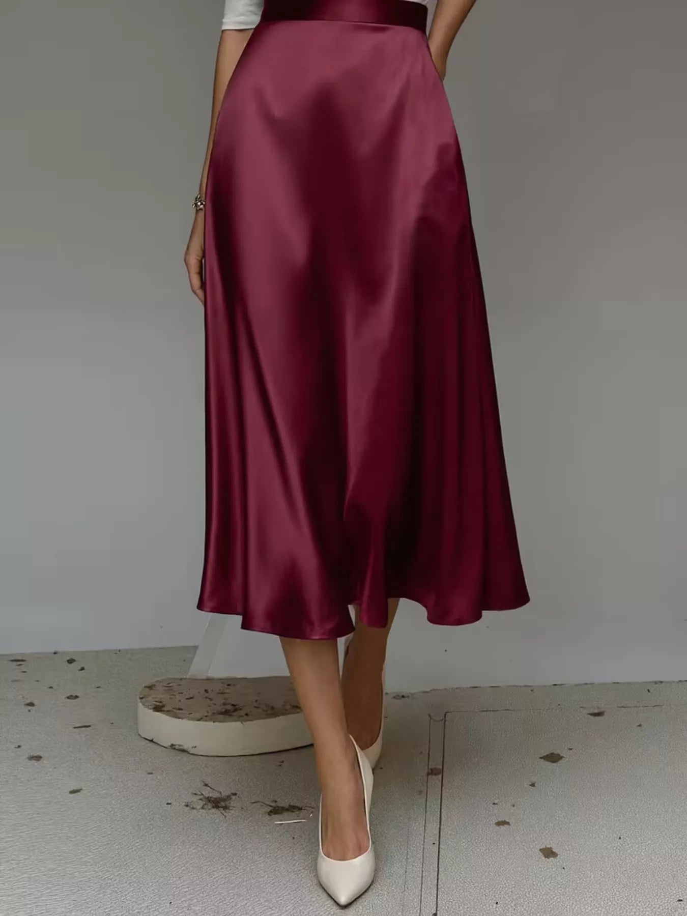 Satin Midi Skirt Secondary image