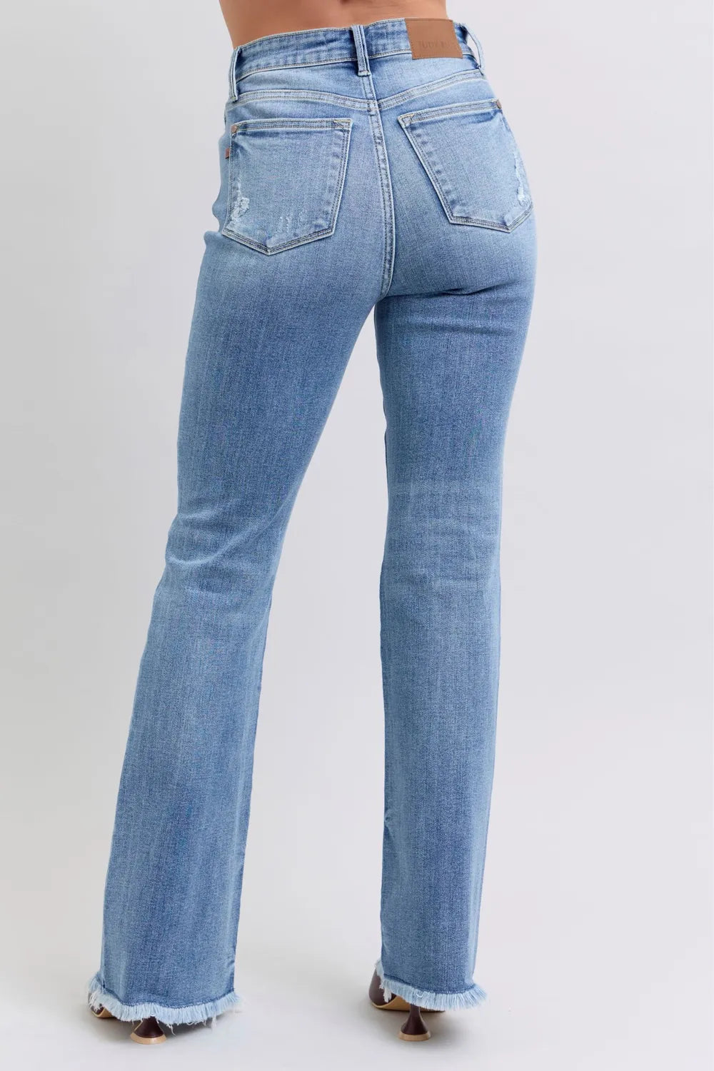 Judy Blue Full Size Raw Hem High Rise Bootcut Jeans Secondary image