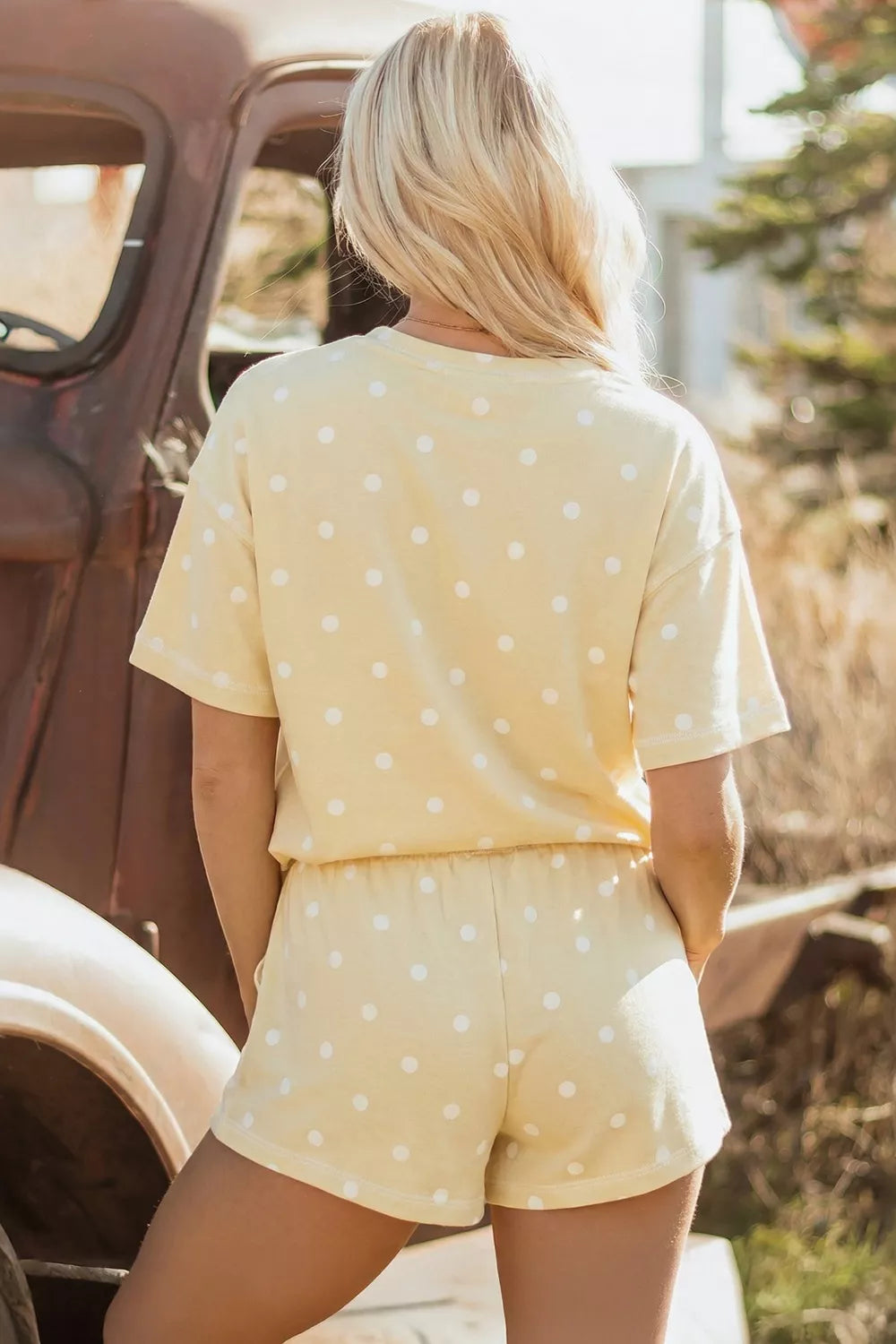 Polka Dot Casual Tee and Shorts Set Secondary image
