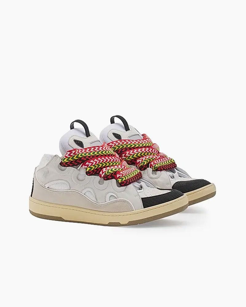 Curb Sneakers with Oversized Multicolor Laces