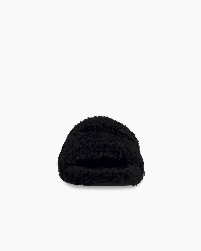 Women's Furry Slide Sandal in Black