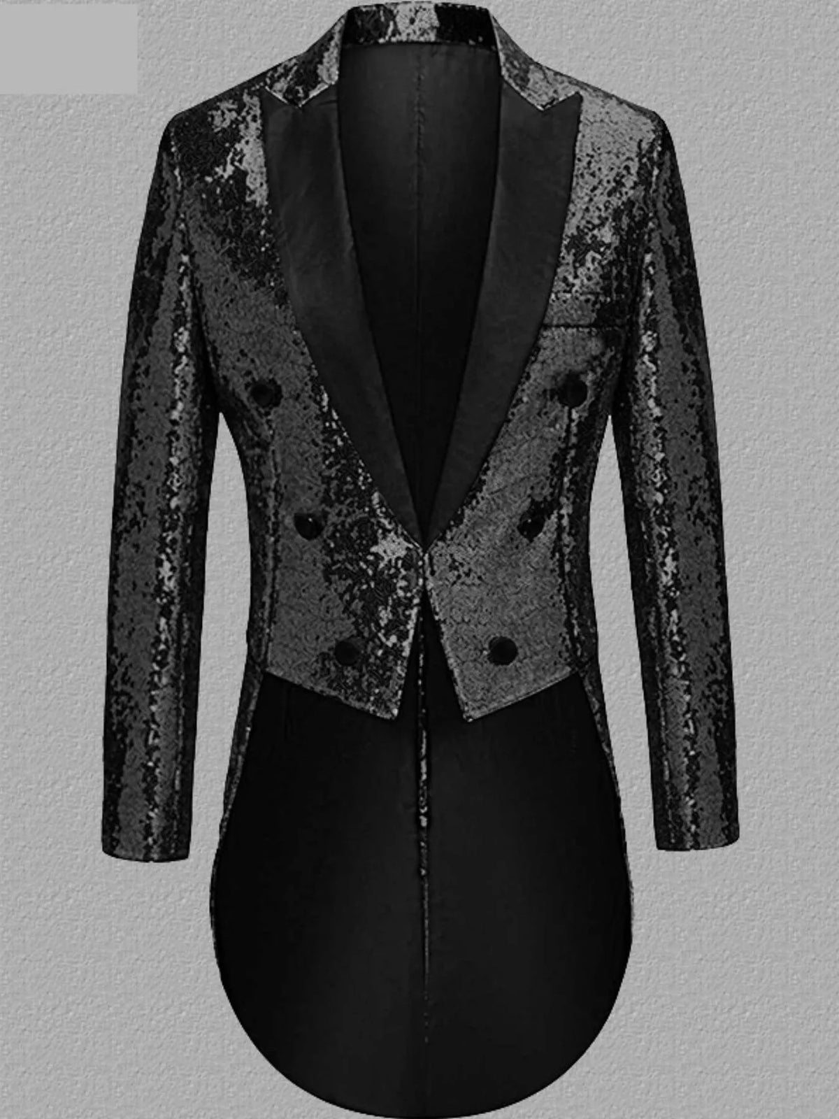 Men's Long Sleeve Sequin Tailcoat Blazer - photo 5