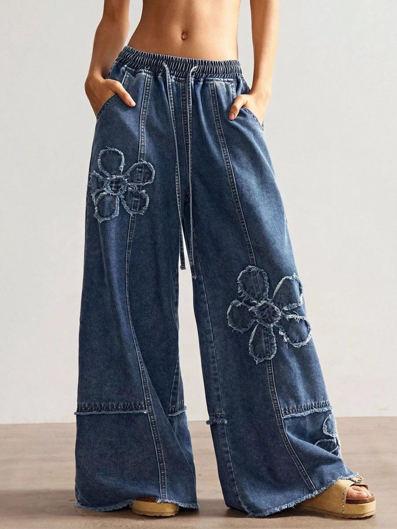 Flower Wide Leg Jeans Secondary image