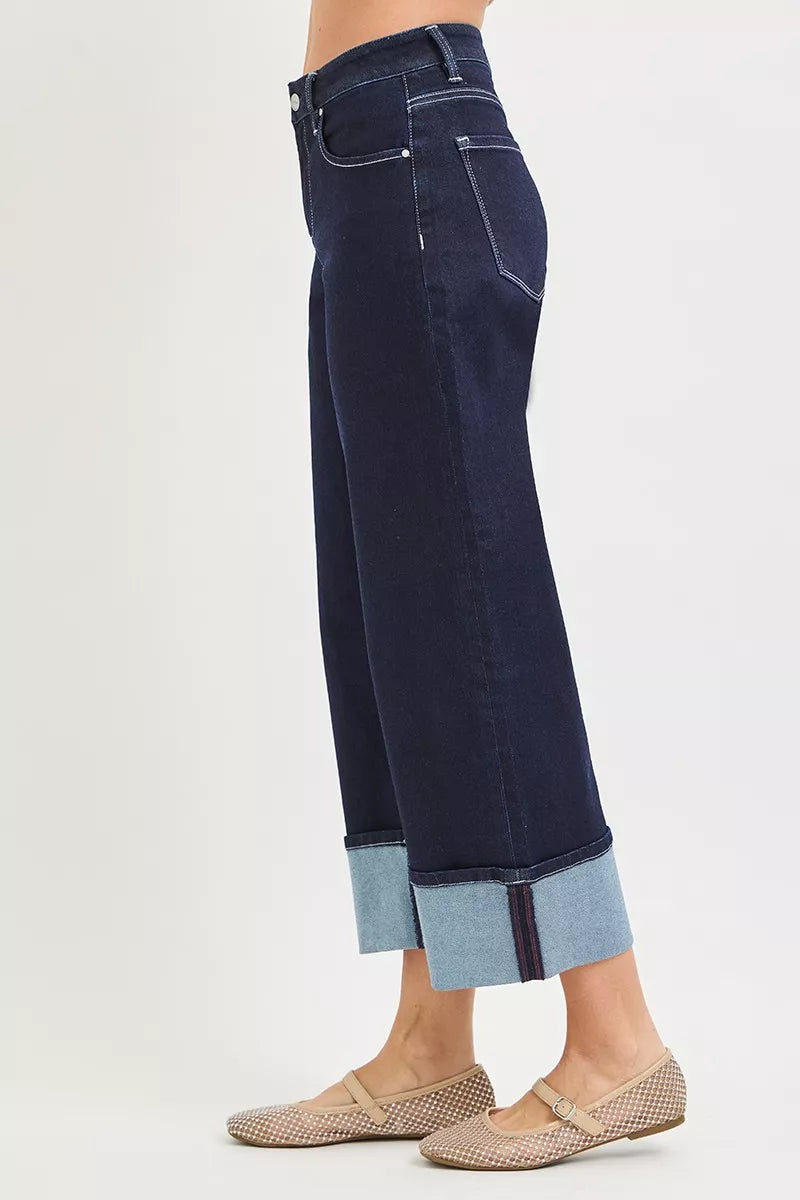 RISEN Slouchy Crop Barrel Cuffed Hem Jeans Secondary image