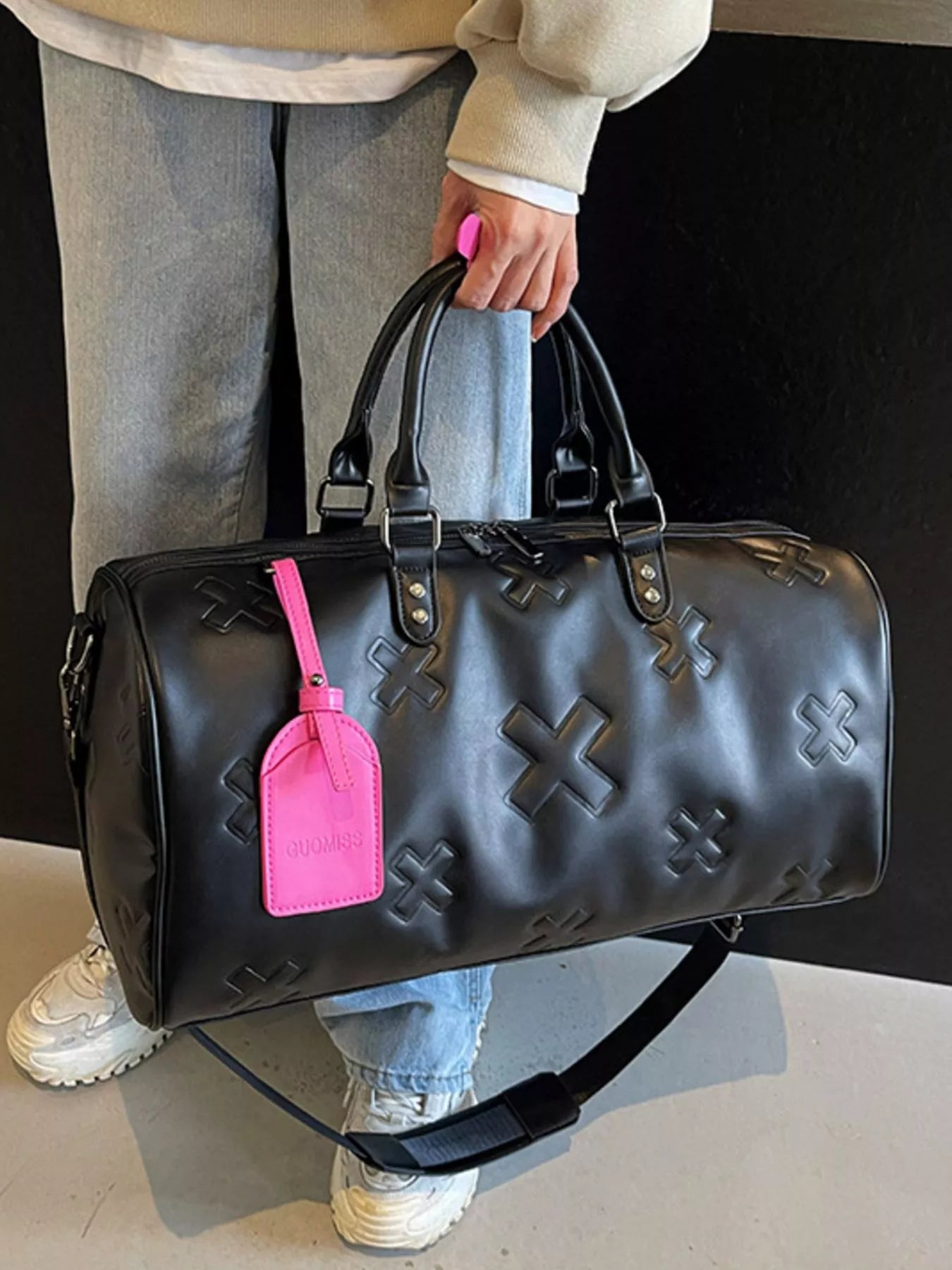 Embossed Cross Pattern Travel Duffel Bag Secondary image
