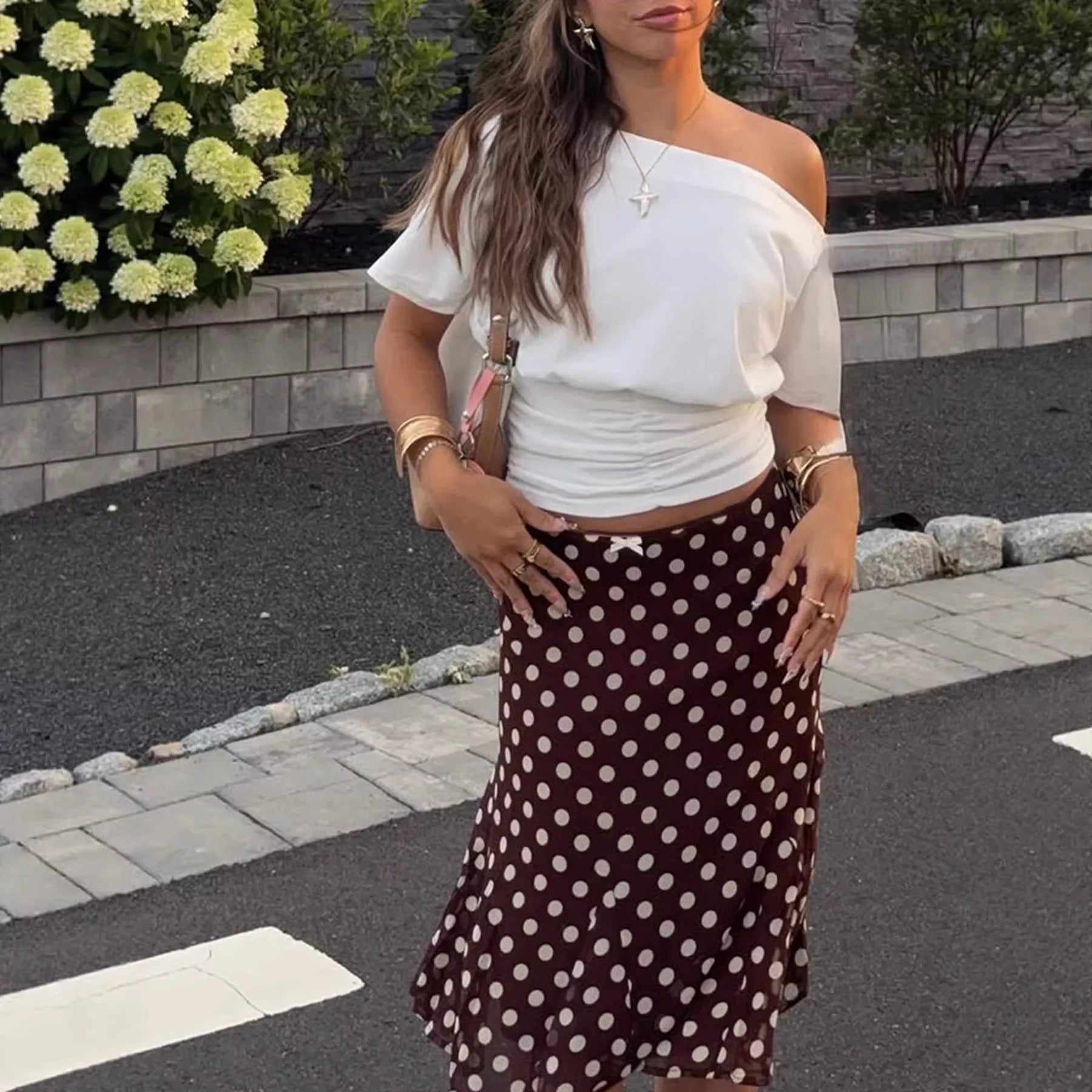 Polka Dot Midi Skirt Secondary image