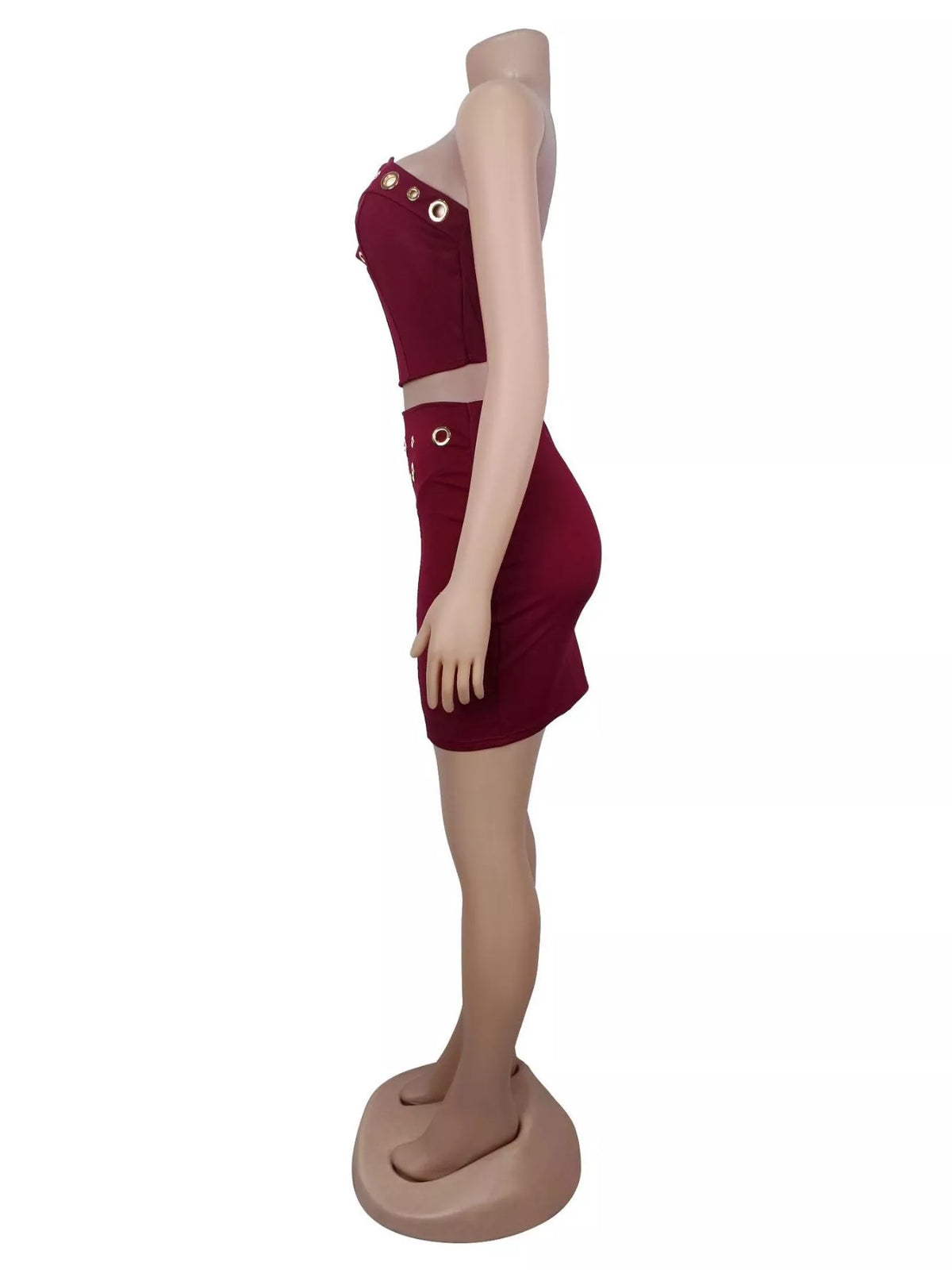 Grommet Crop Top and Mini Skirt Set - photo 6