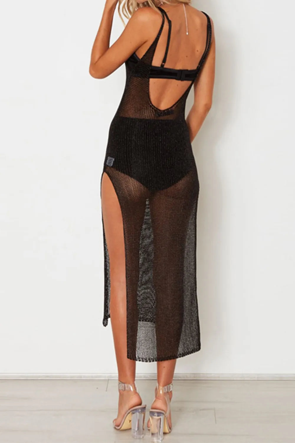 Slit Scoop Neck Sleeveless Cover Up Secondary image
