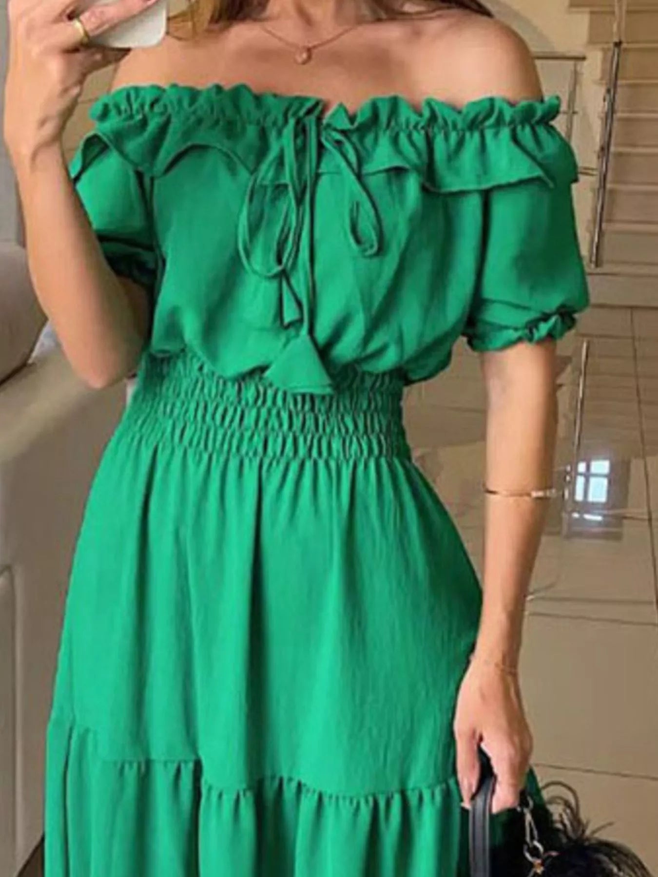 Off-Shoulder Ruffled Tiered Maxi Dress Secondary image