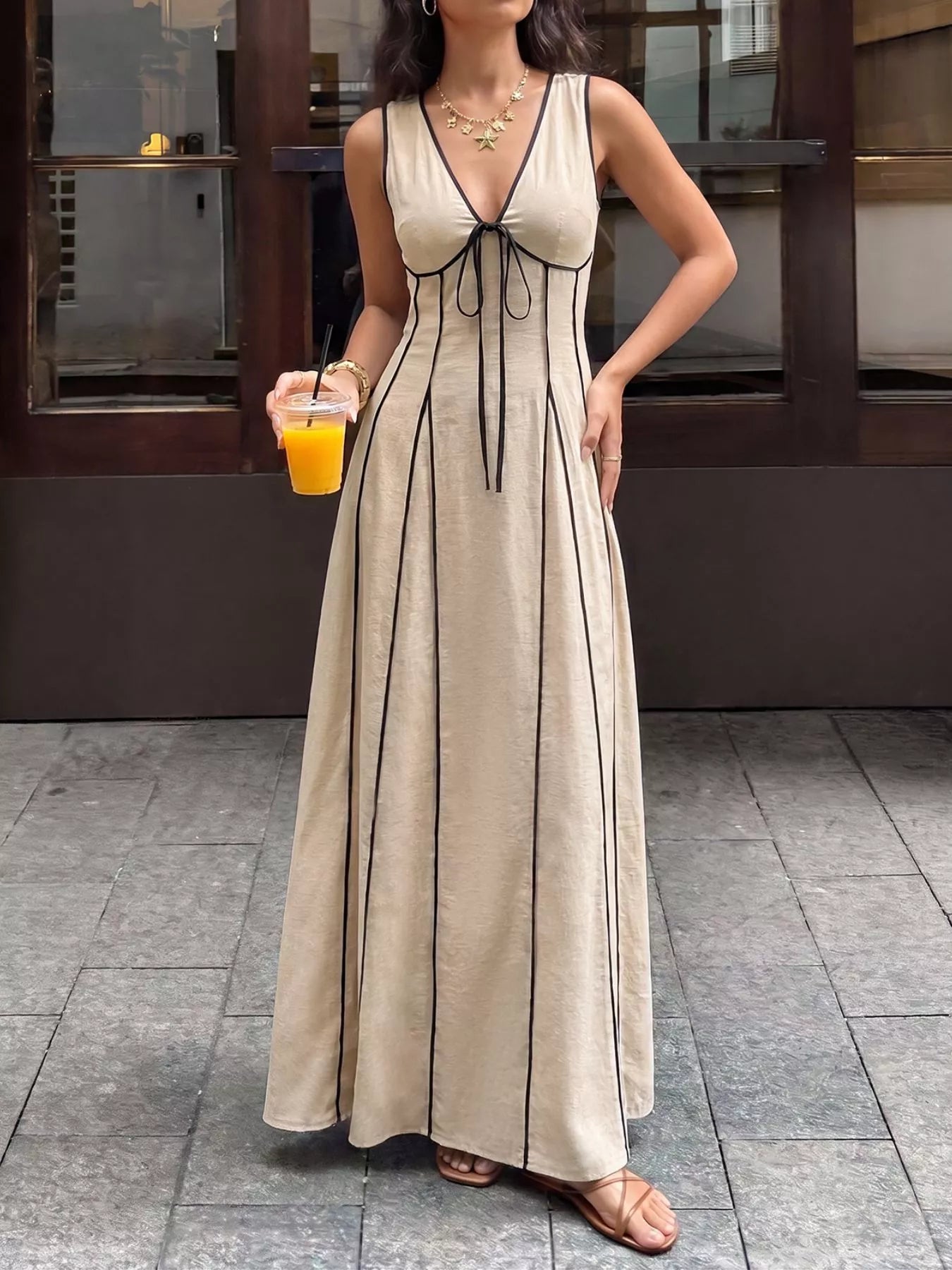 V-Neck Sleeveless Maxi Dress Secondary image