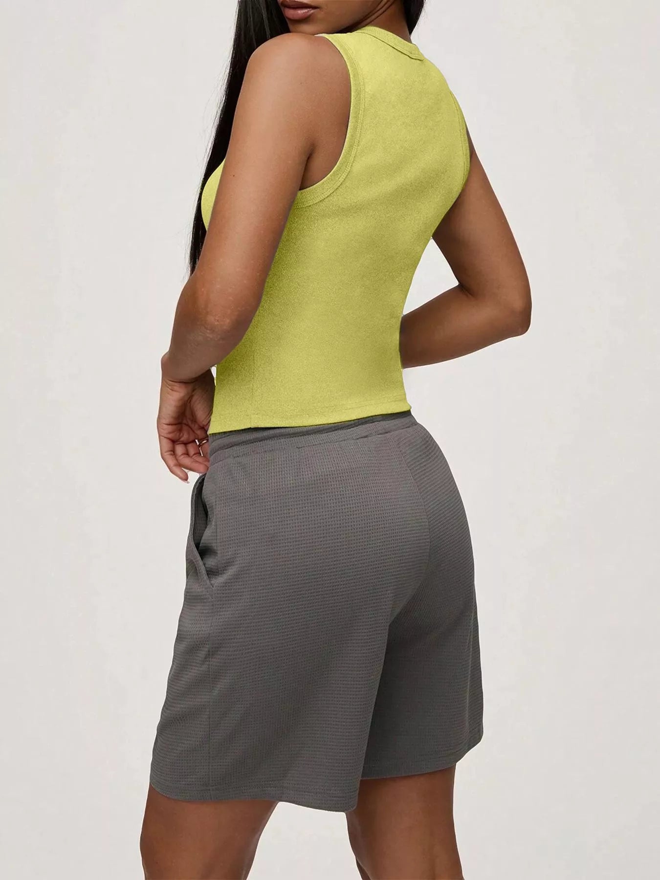 Ribbed Button-Front Sleeveless Tank Secondary image