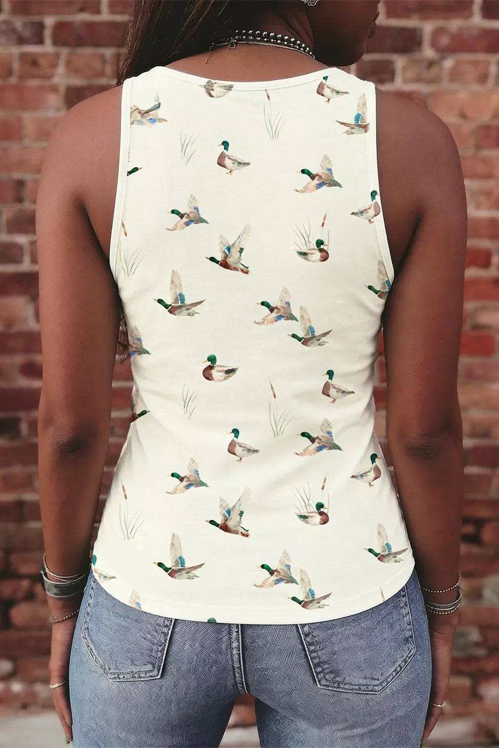 Mallard Print Western Style Tank Top Secondary image
