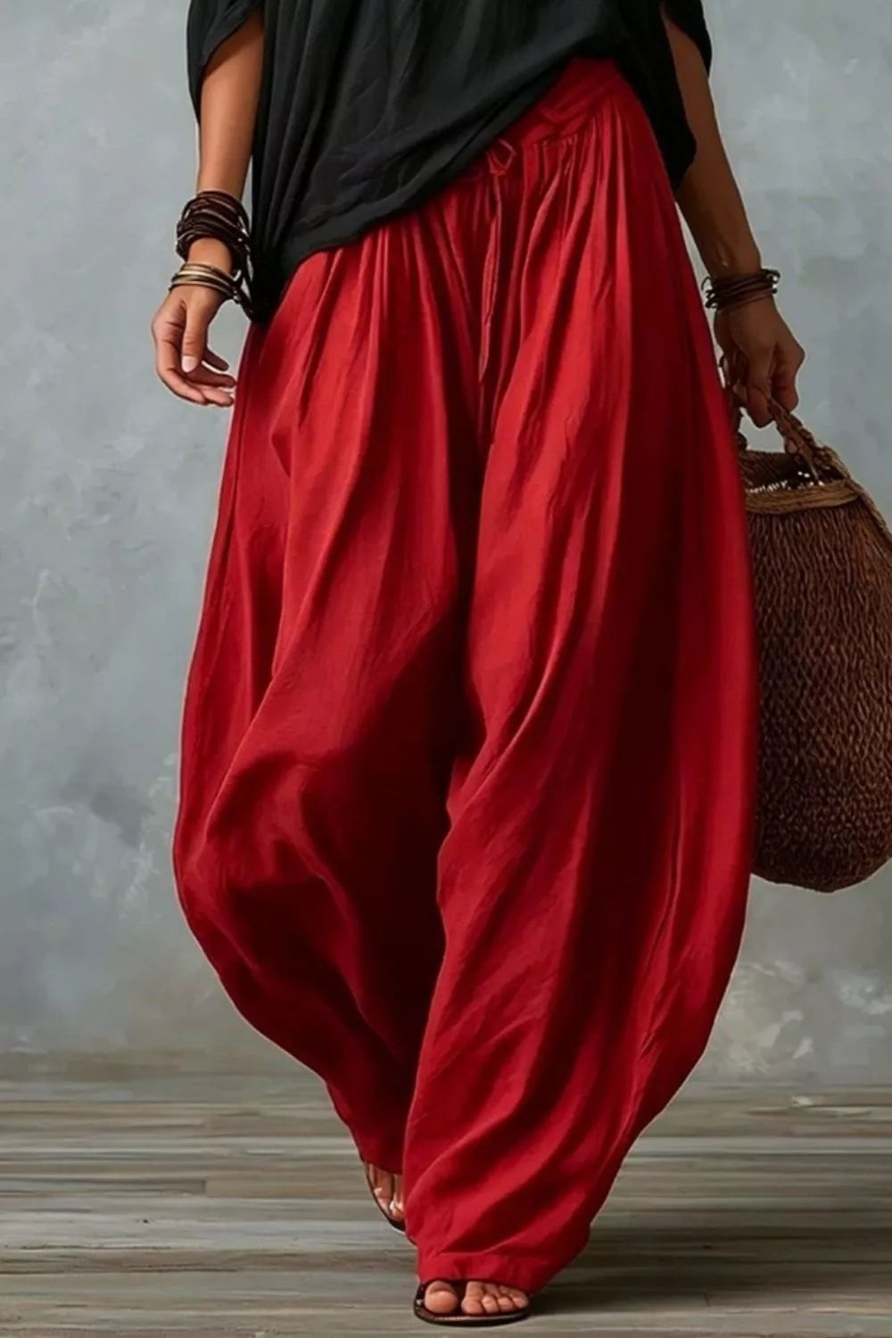 Full Size Off-Shoulder Top and Wide-Leg Pants Set Plus Size Secondary image