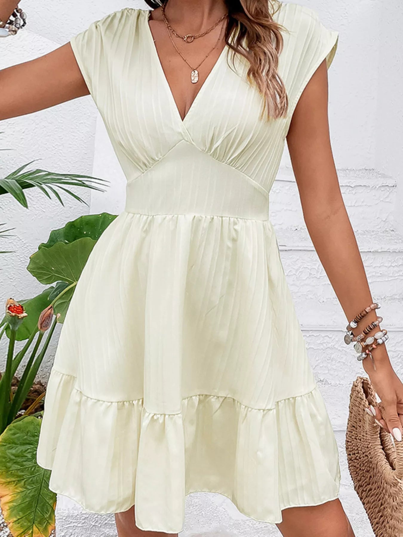 Tiered Cap Sleeve Mini Dress Secondary image