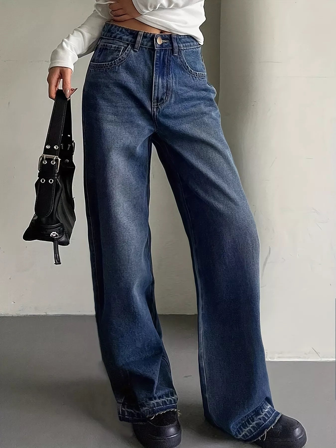 Wide Leg Vintage Wash Jeans Secondary image