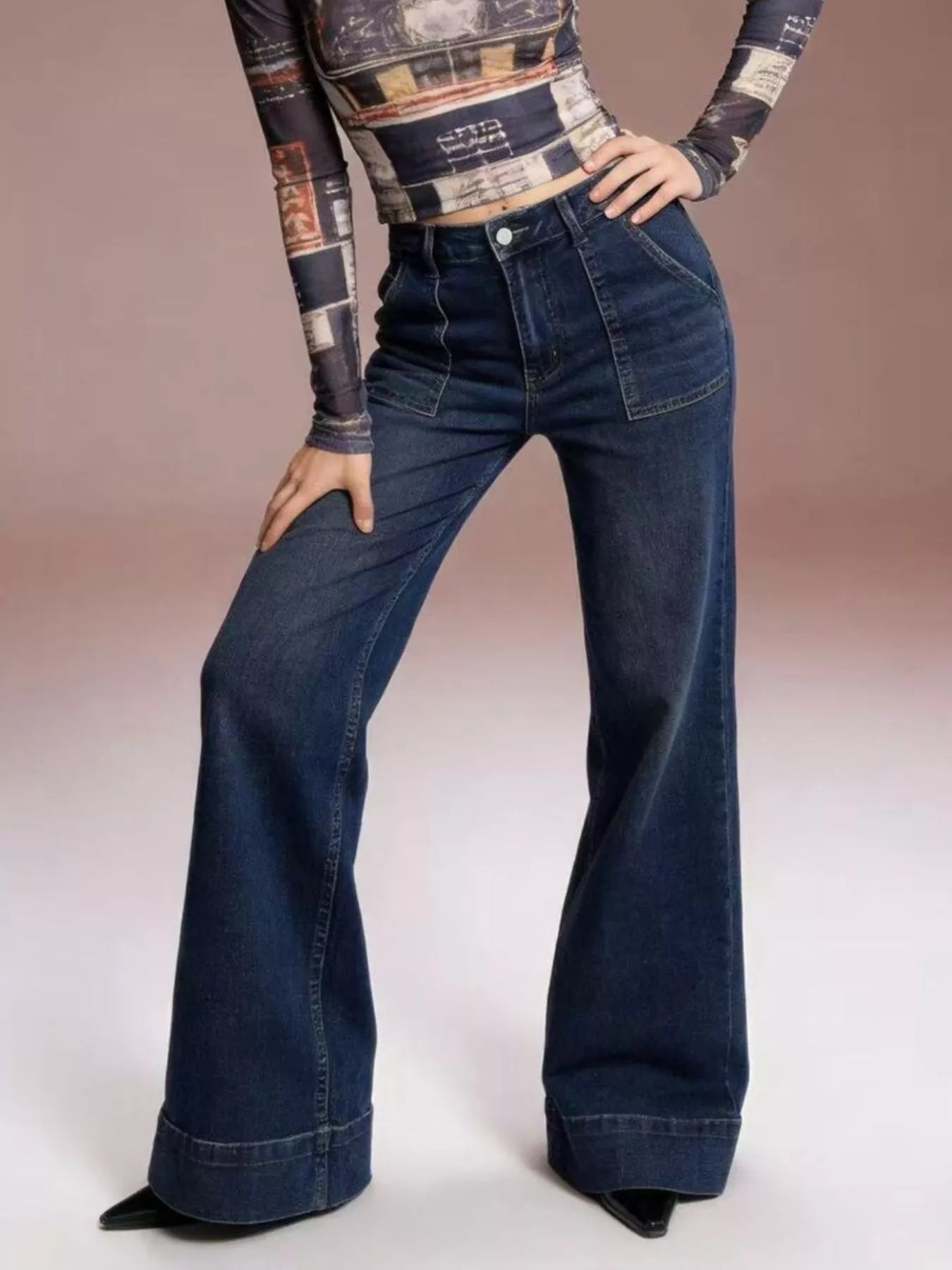 High-Waisted Flare Leg Jeans Secondary image