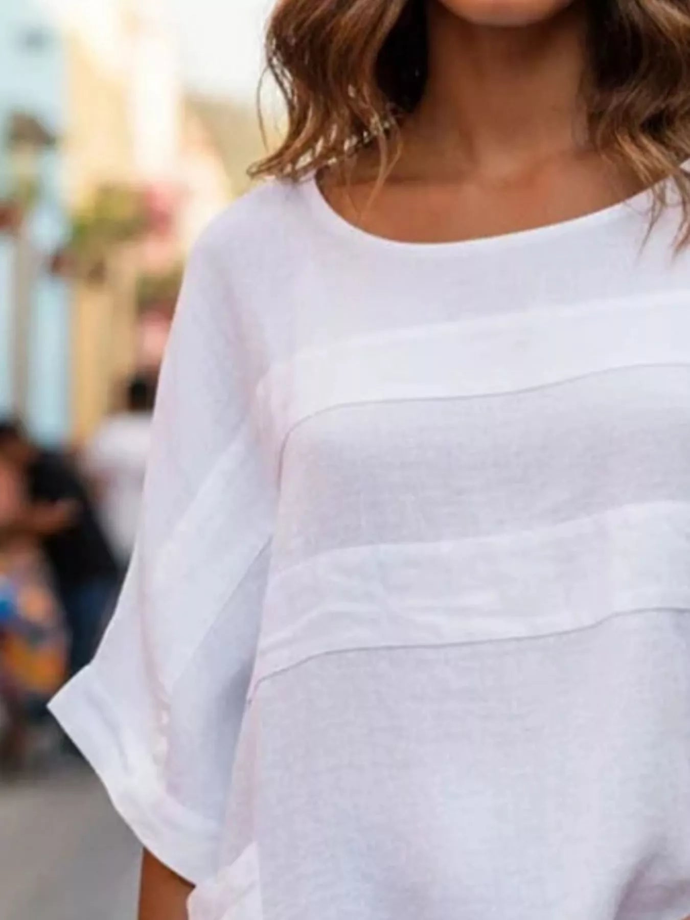 Full Size Casual Loose Round Neck Blouse Plus Size Secondary image