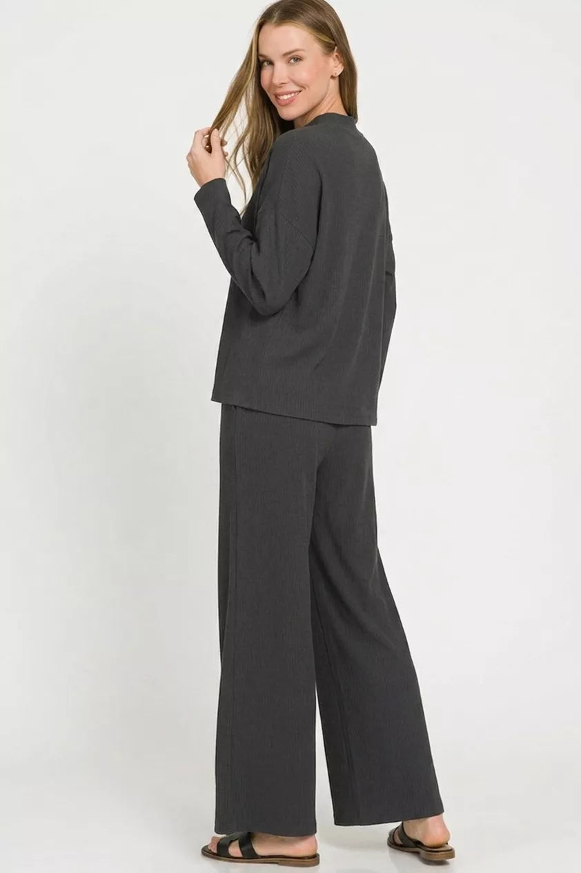 Zenana Viscose Sweater Top & Pants Set Secondary image