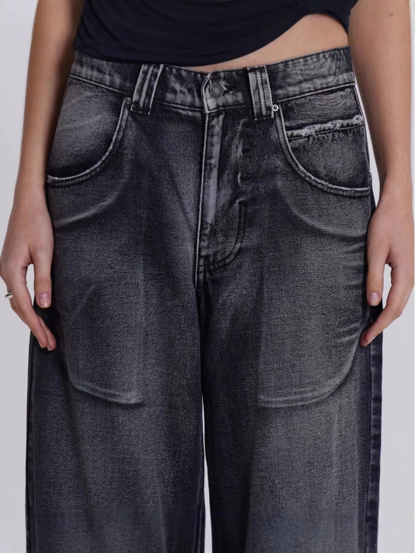Vintage Wash Wide Leg Jeans Secondary image