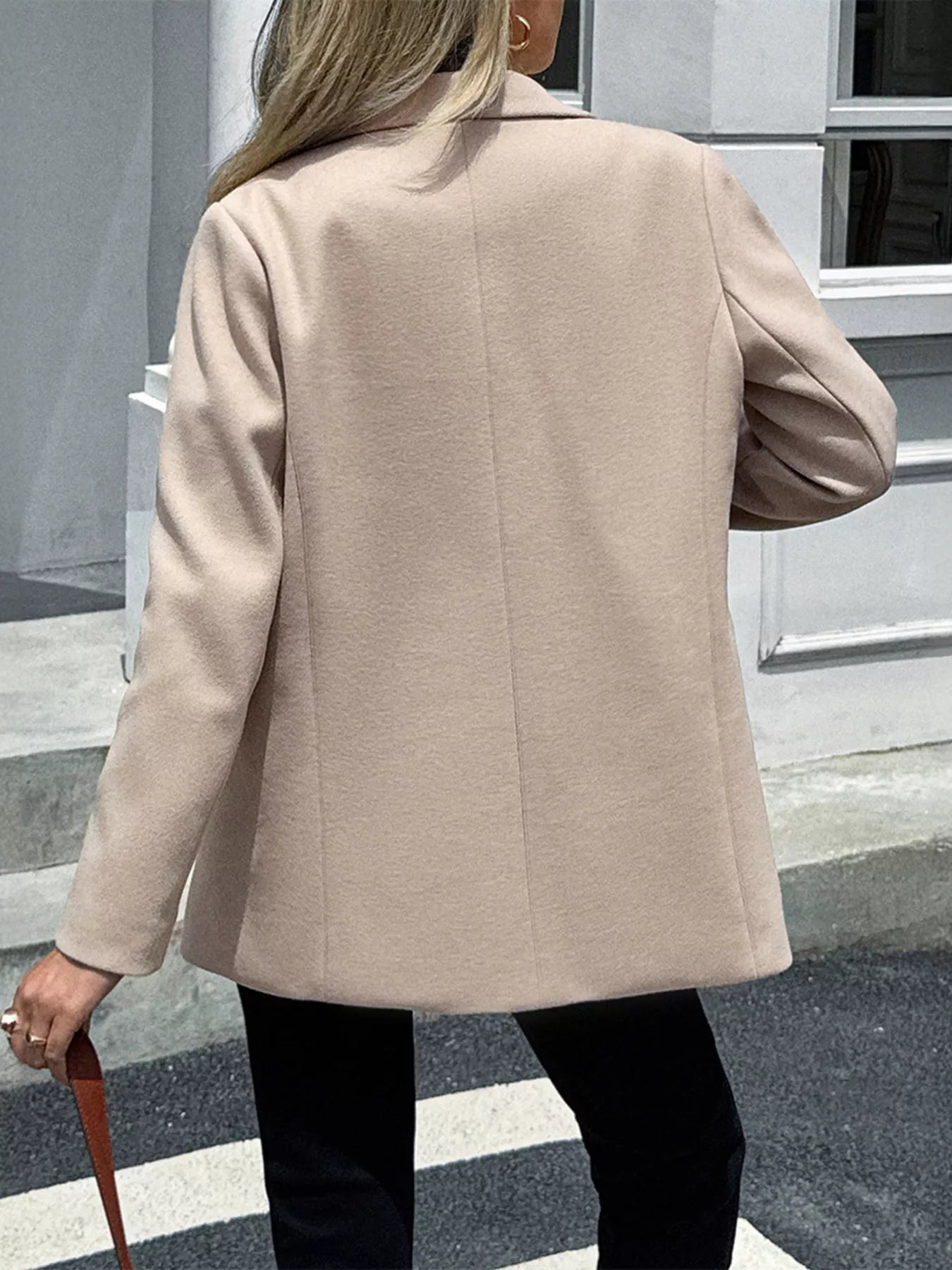 Lapel Collar Button Up Blazer Secondary image
