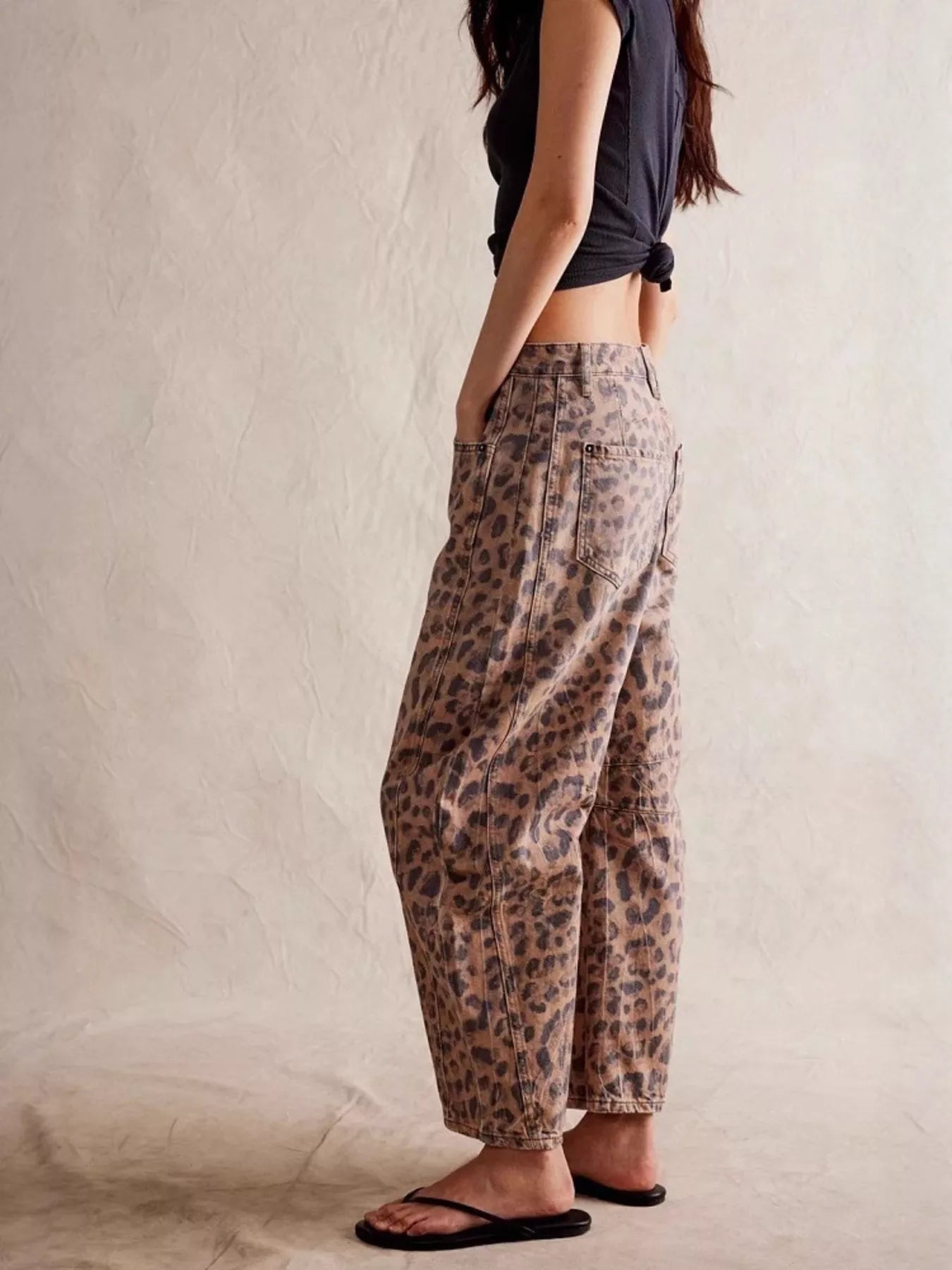 Leopard Print Wide Leg Jeans Secondary image