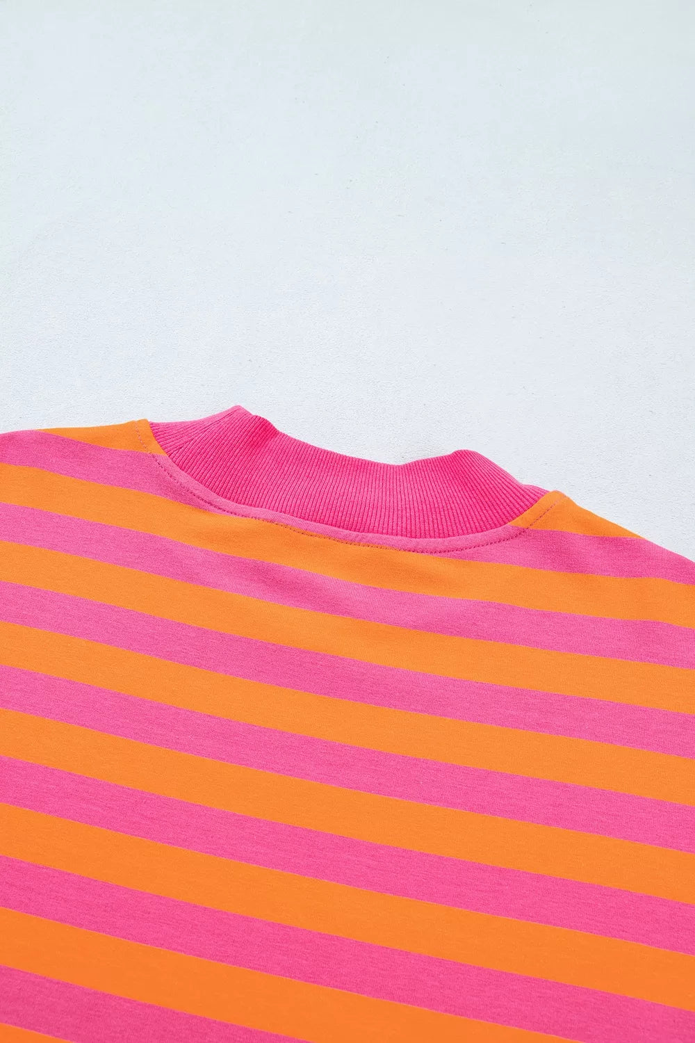 Stripe Color Block Patchwork Mock Neck Pullover Drawstring Mini Skort Set - photo 6