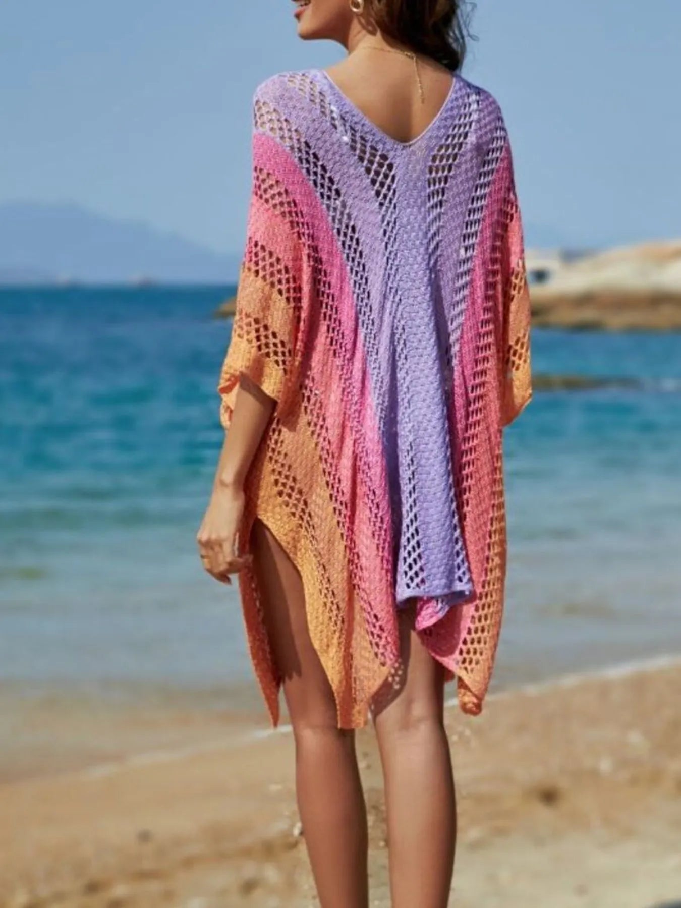 Rainbow Gradient Crochet Cover-Up Secondary image