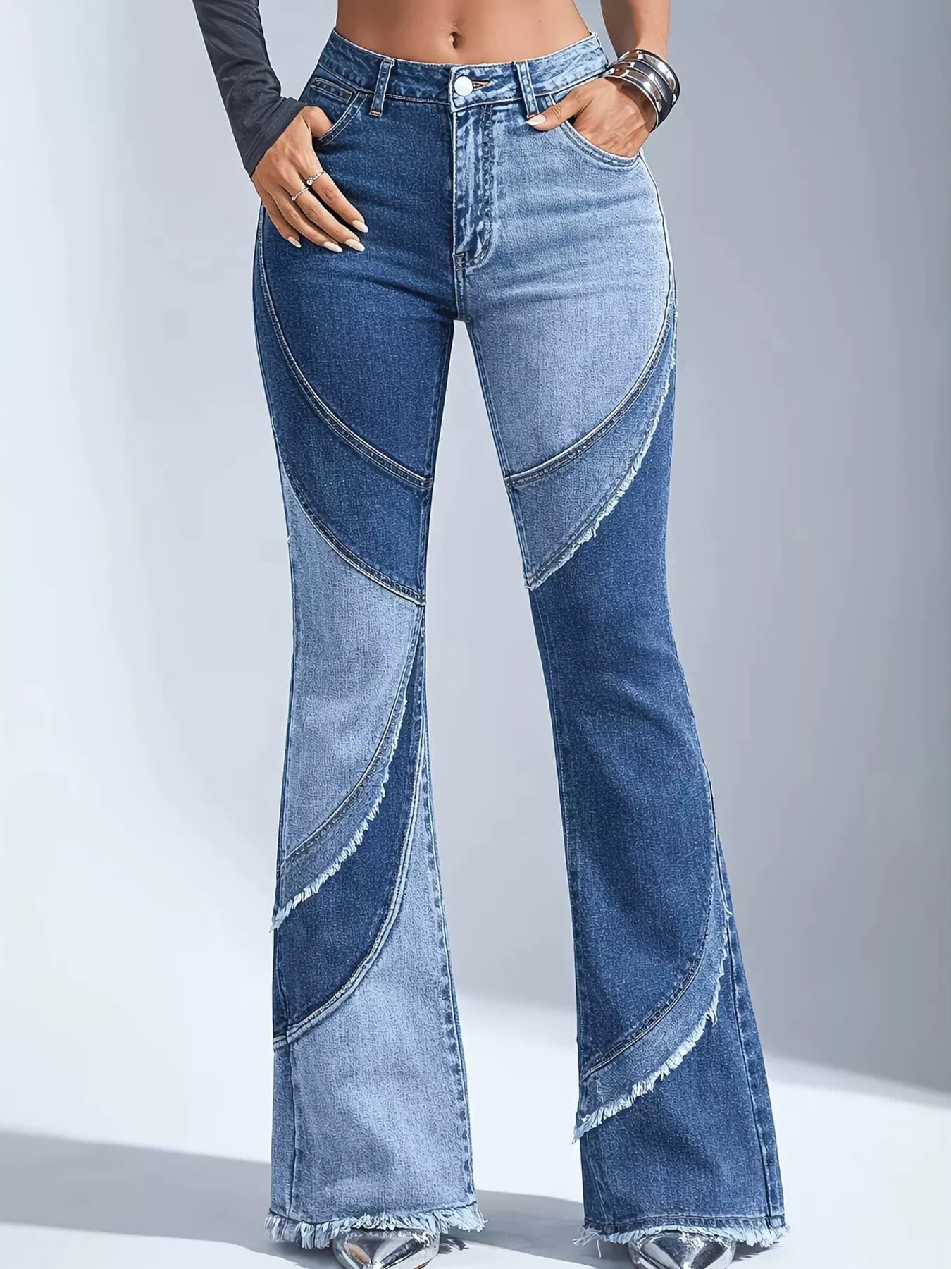 Frayed Hem Flare Jeans Secondary image